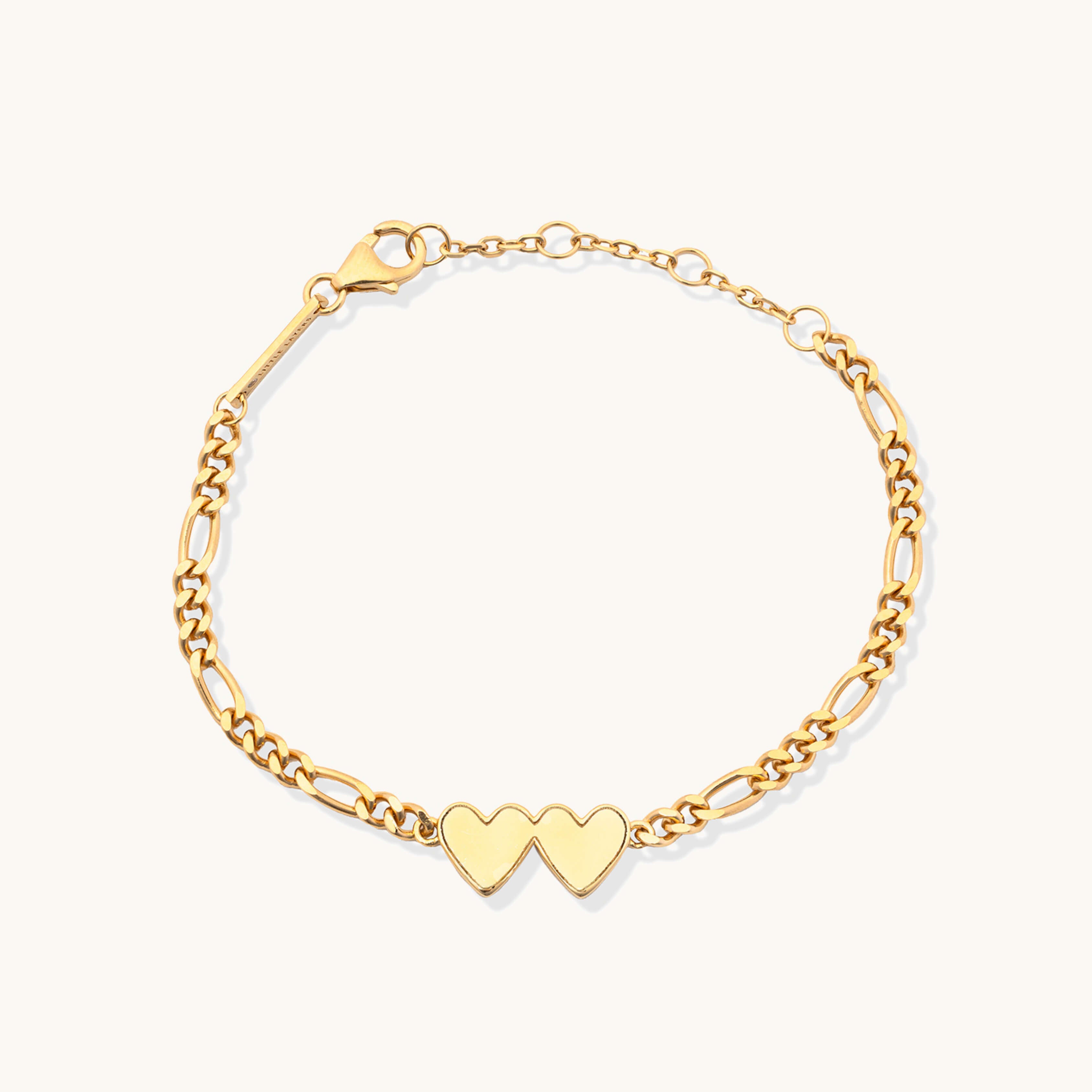 Gold Double Heart Bracelet