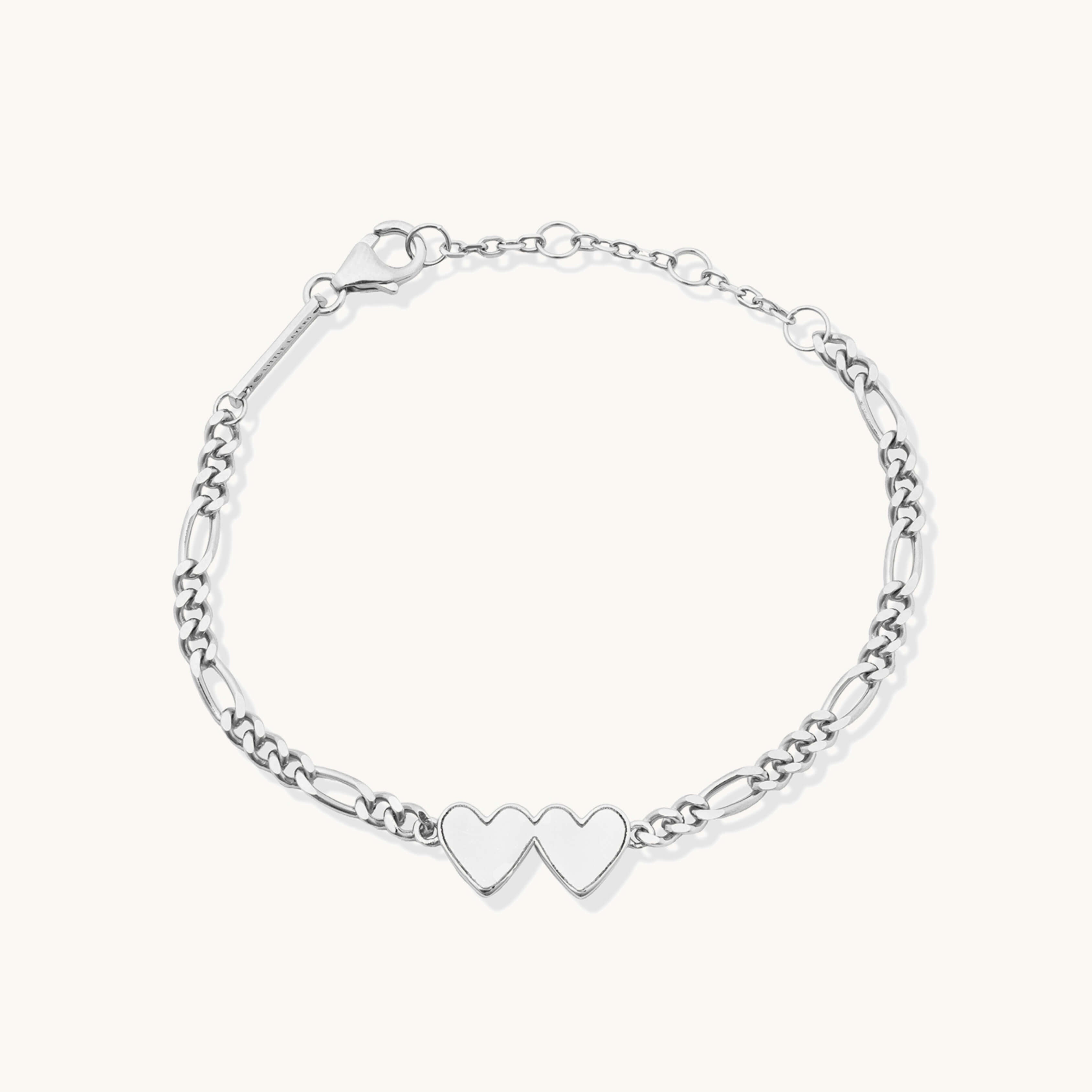 Silver Double Heart Bracelet