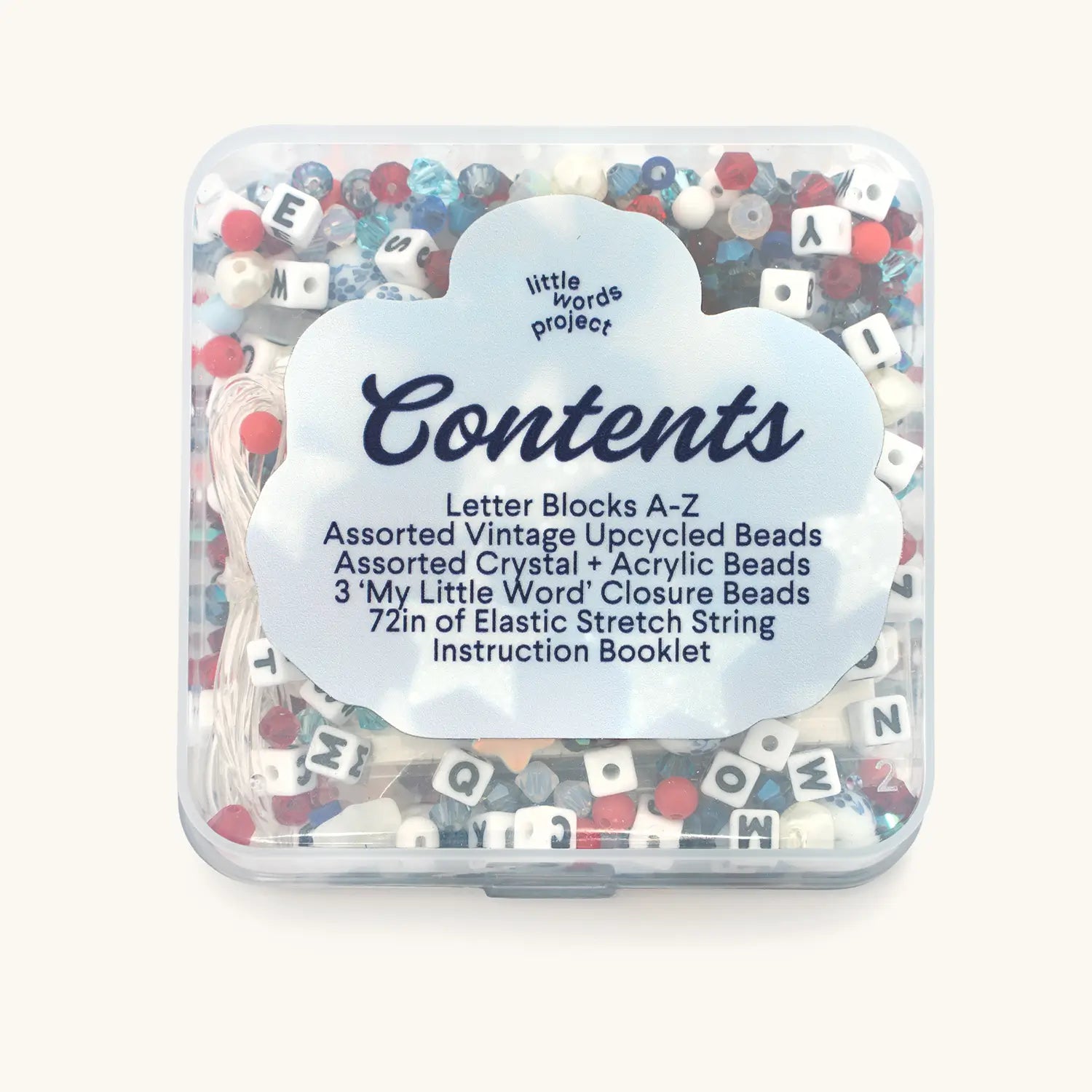 Americana Bead Kit packaging back view showing product contents and instructions