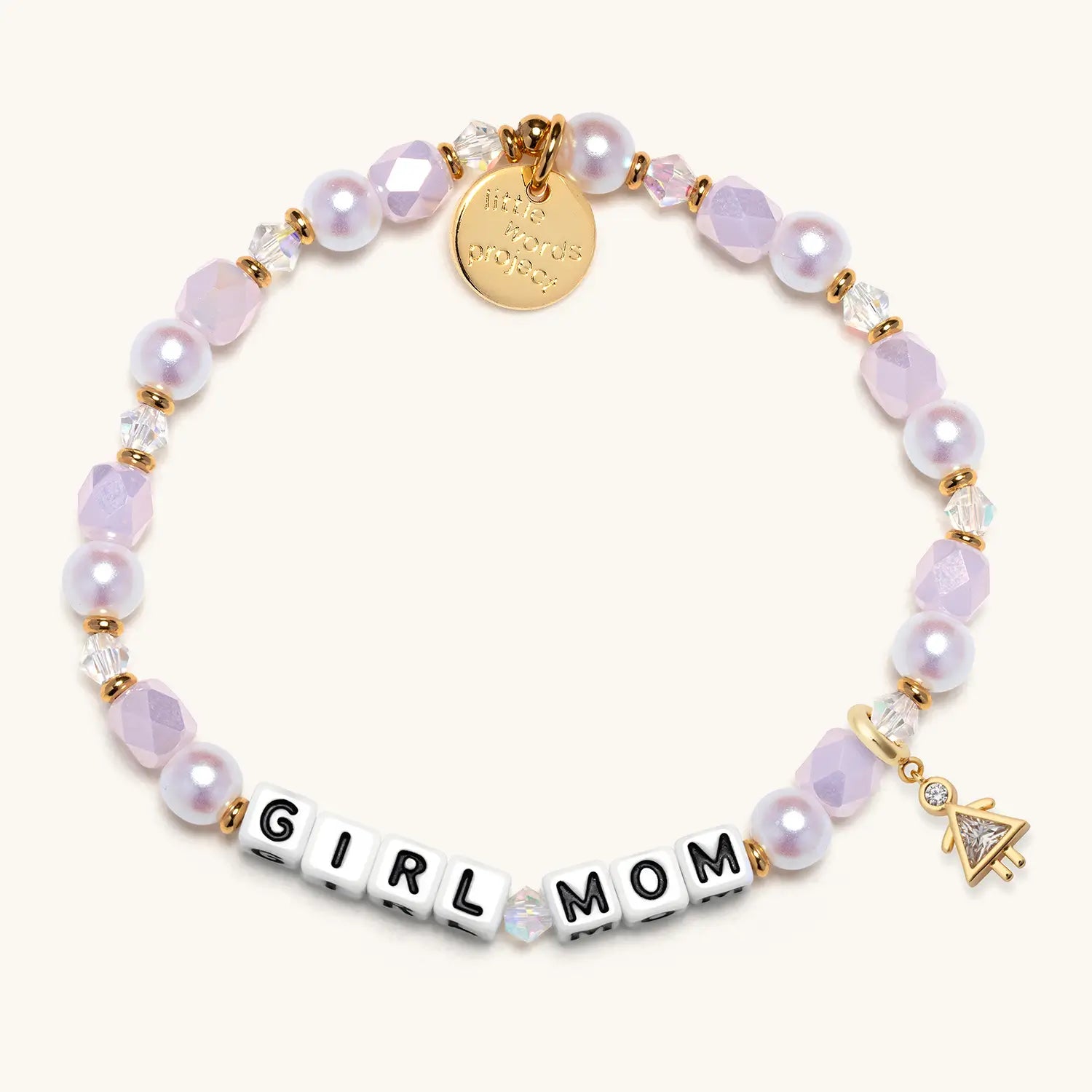 April Birthstone Charm on a Girl Mom Bracelet