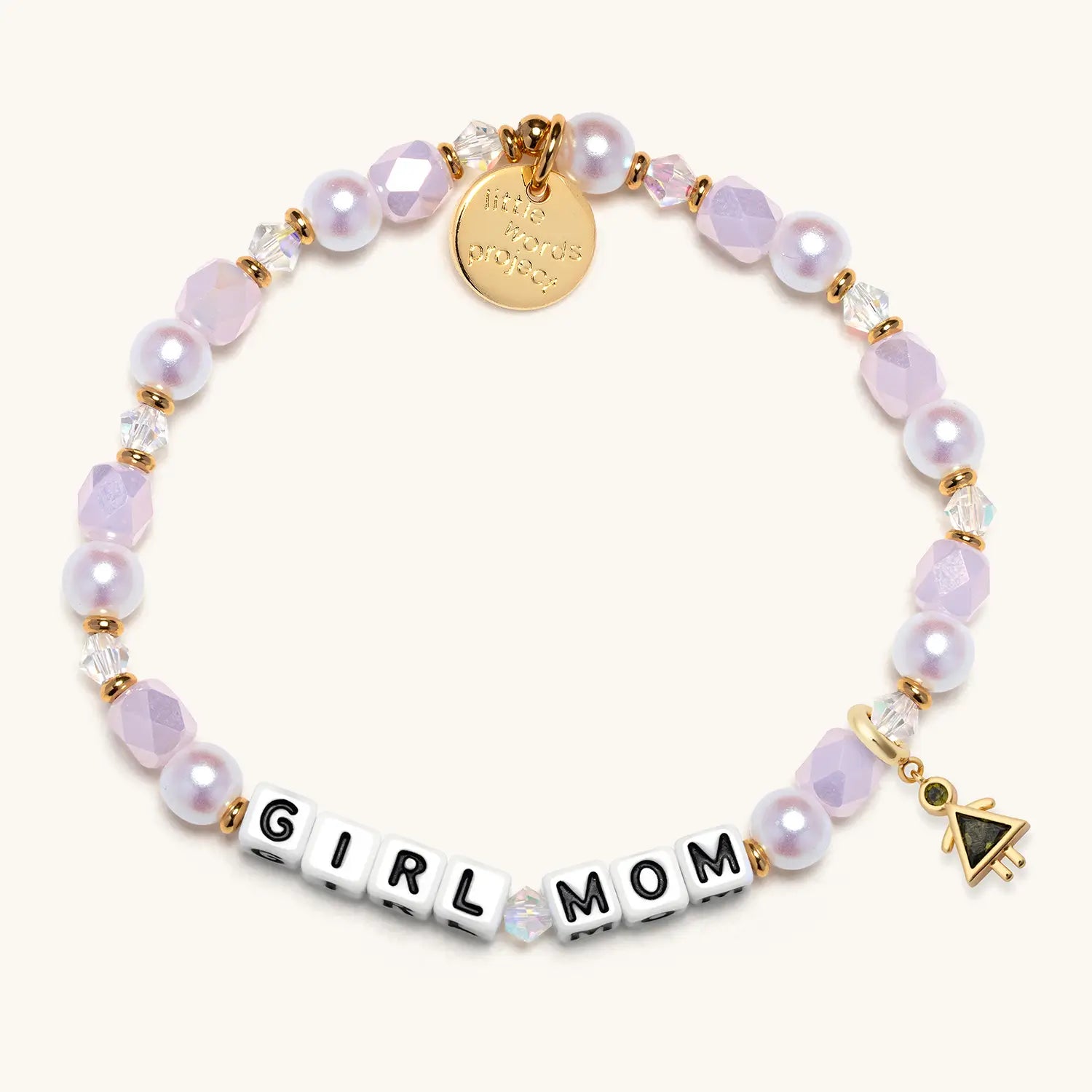 August Birthstone Charm on a Girl Mom Bracelet