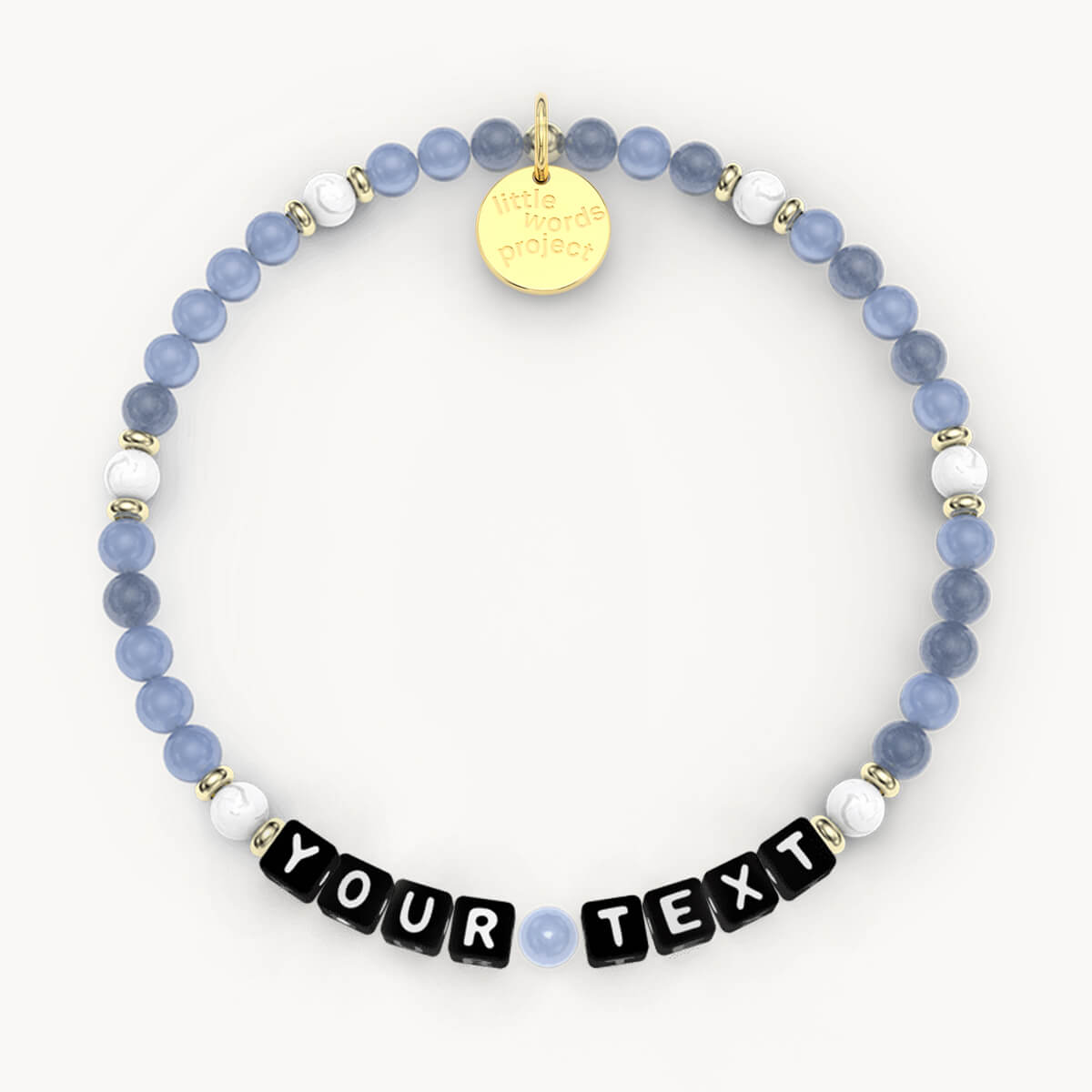 Custom Bluestone Bracelet in Black Letters
