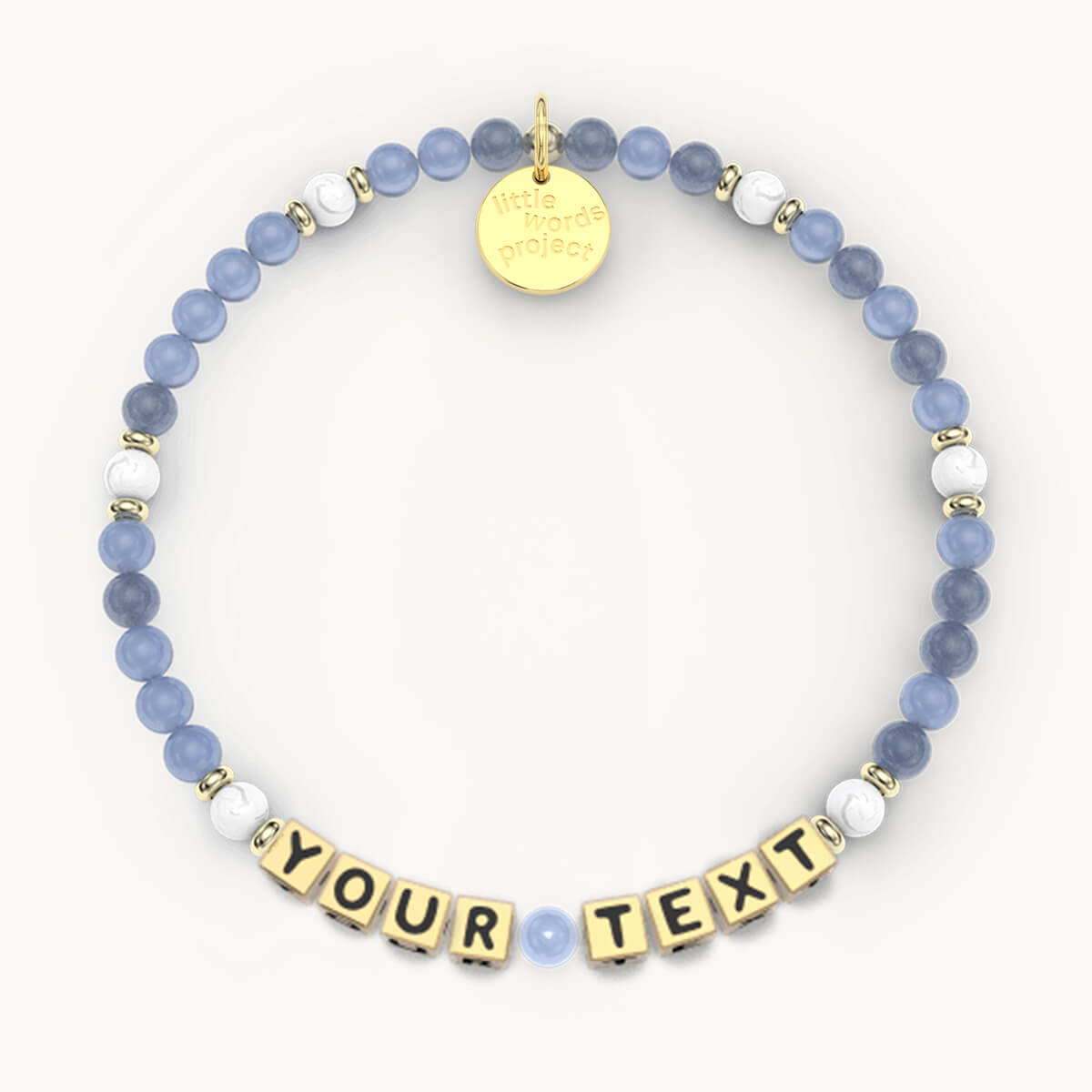 Custom Bluestone Bracelet in Gold Letters