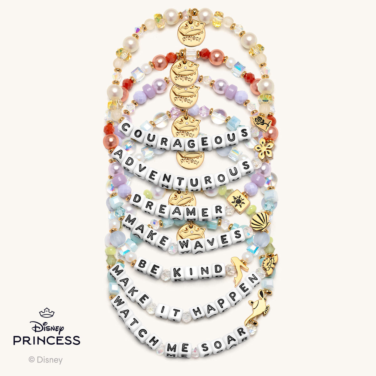 Deluxe Set - Disney Princess Bracelets | Beaded Set - Little Words 