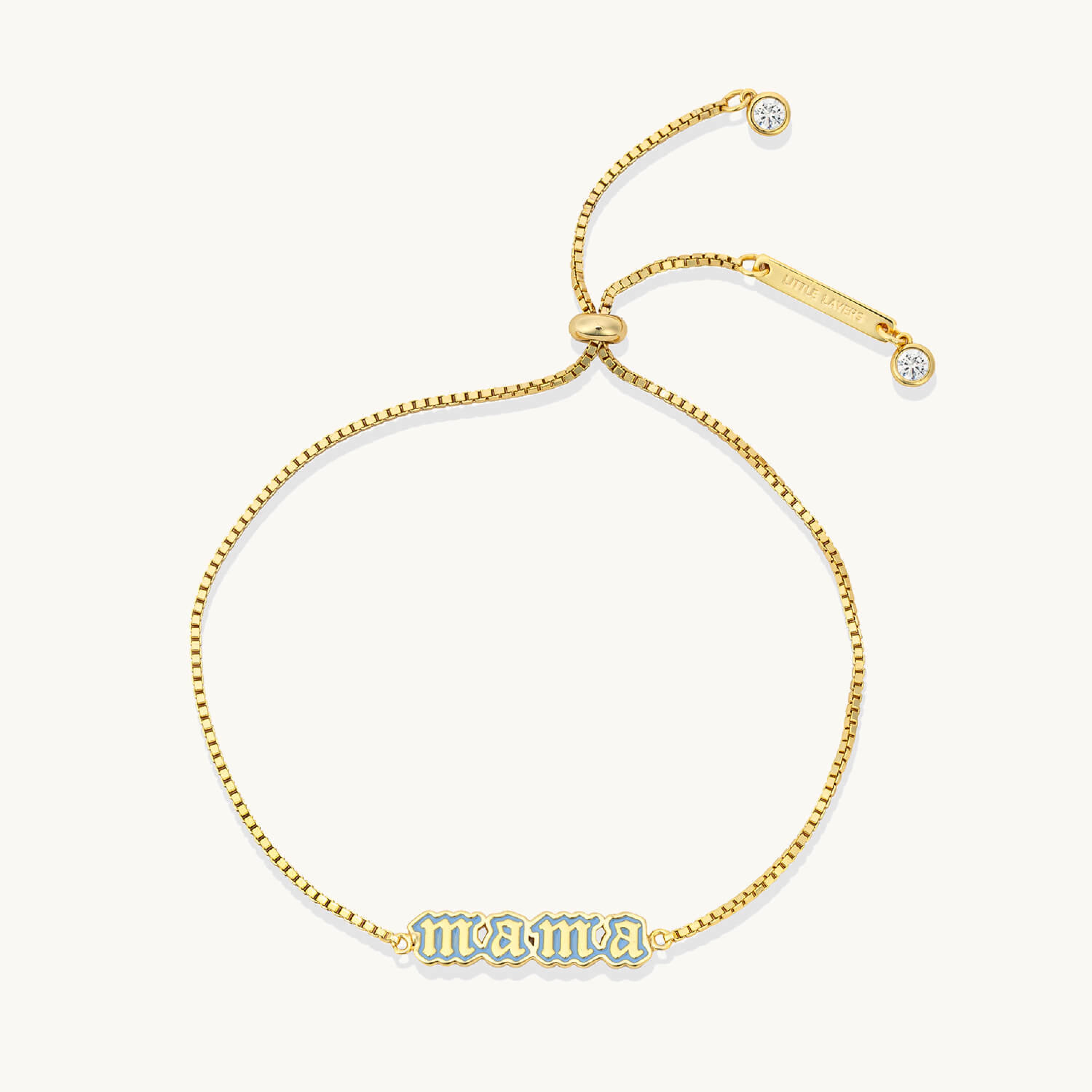 Blue Enamel Mama Bracelet