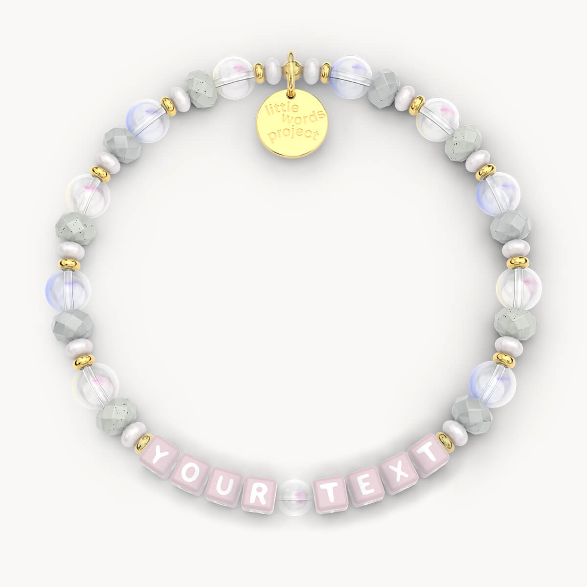 Custom Calm Waters Bracelet Pink Letters