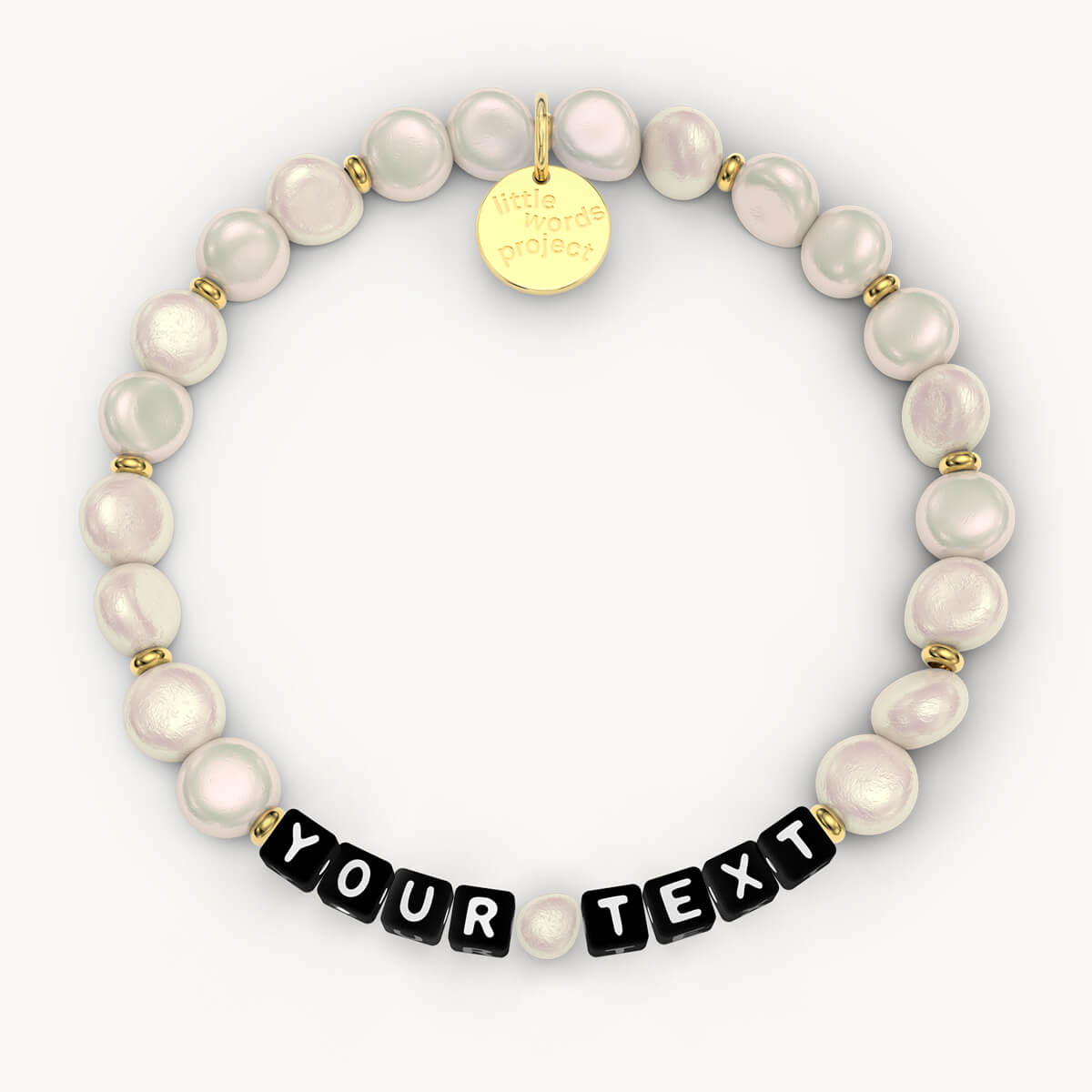 Custom Clamshell Freshwater Pearl Black Letters