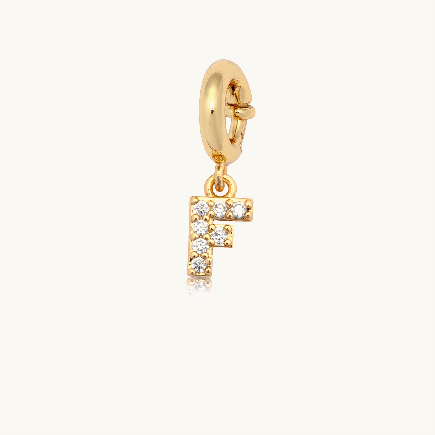 Letter F CZ Charm
