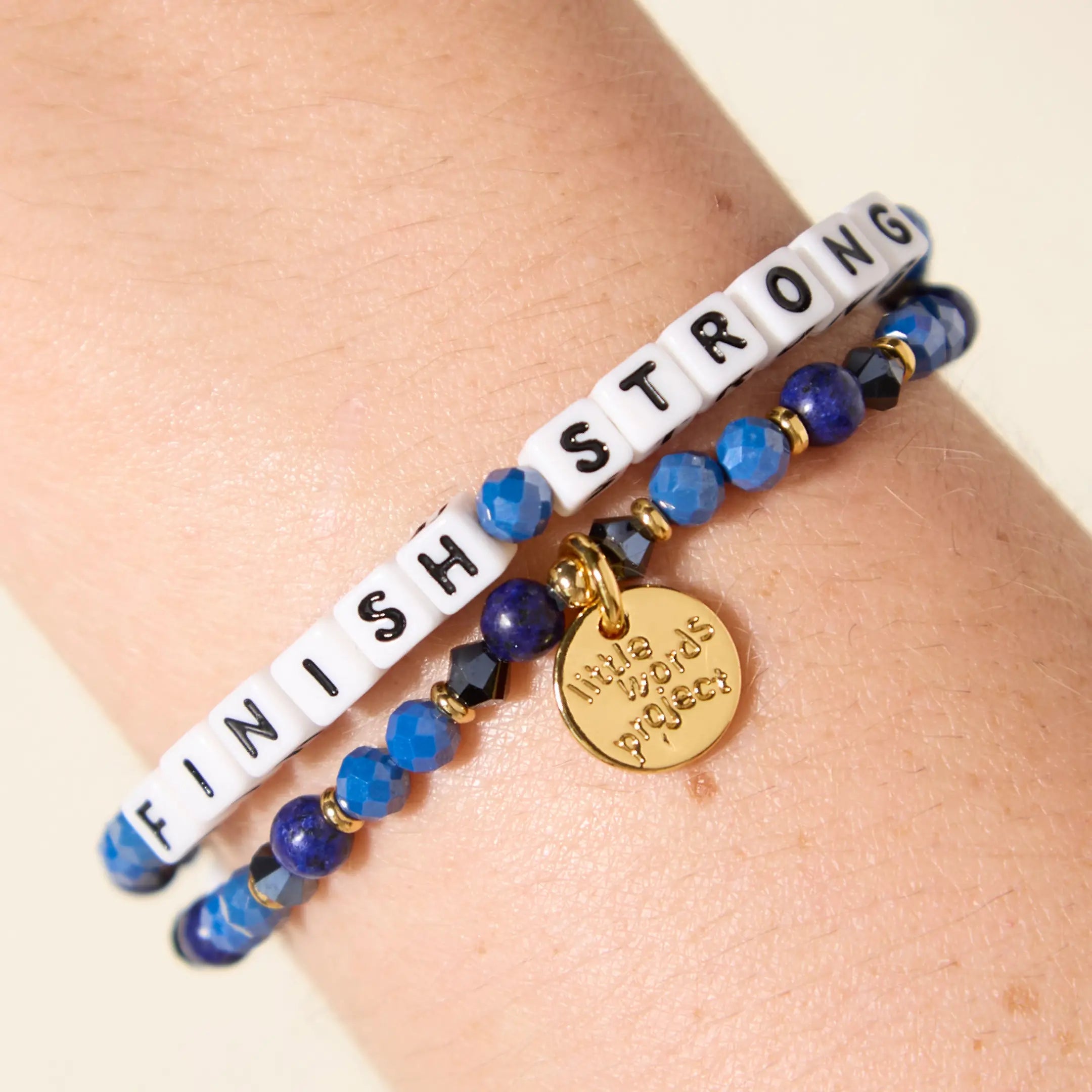 Little Words Project Finish Strong bracelet, on-model lifestyle shot