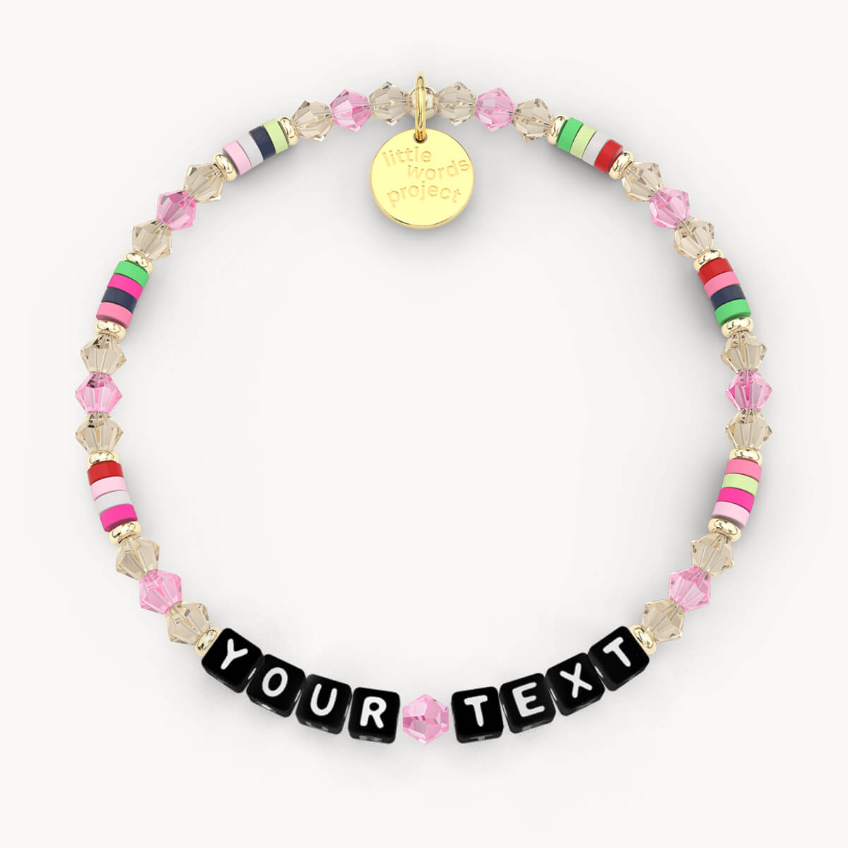 Custom Funfetti Crystal Bracelet in Black Letters