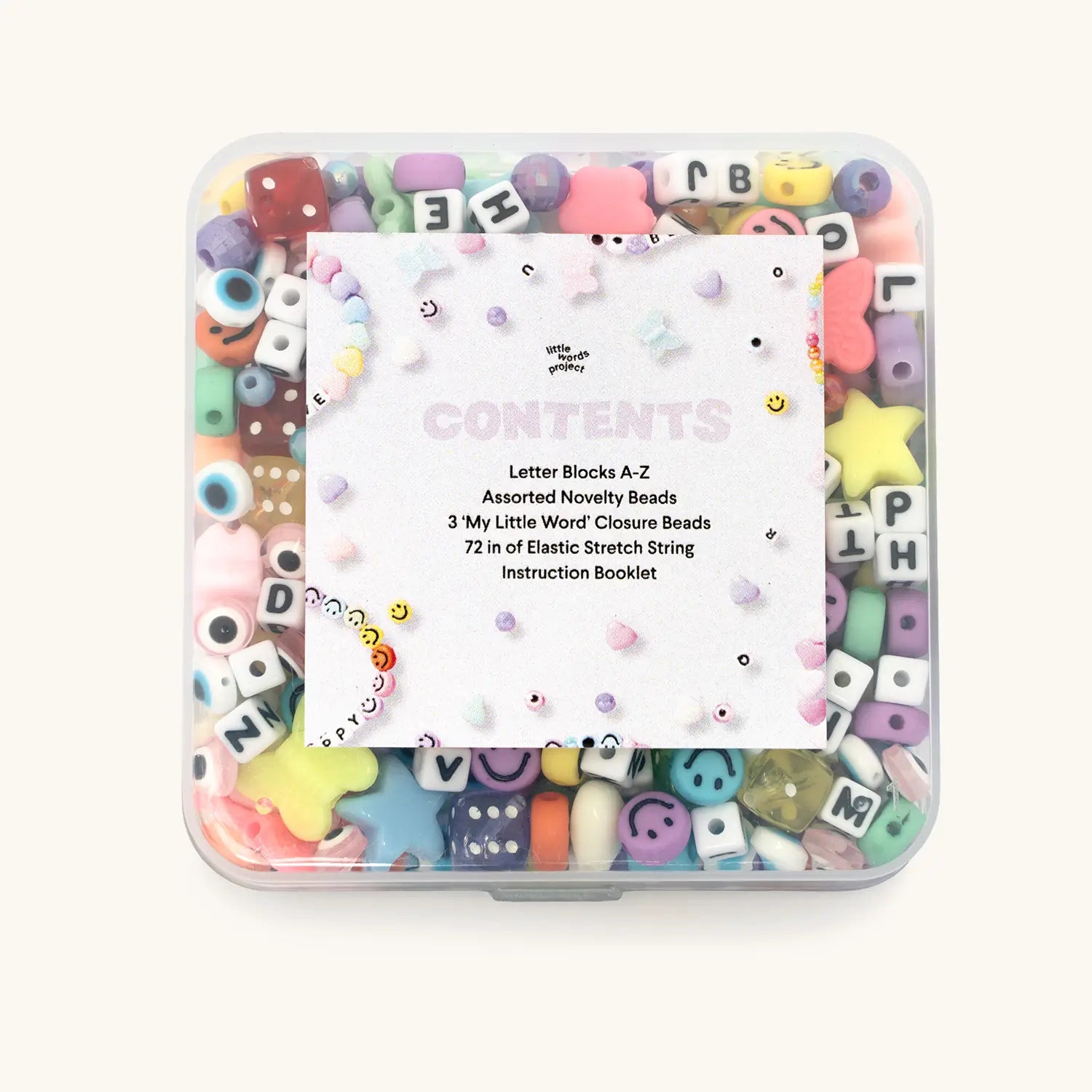 Original Friendship Bracelet Bead Kit back of box packaging