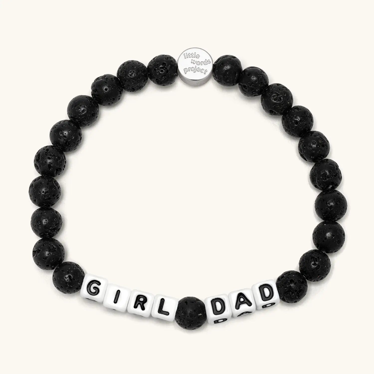 Girl Dad bracelet in Black lava stone