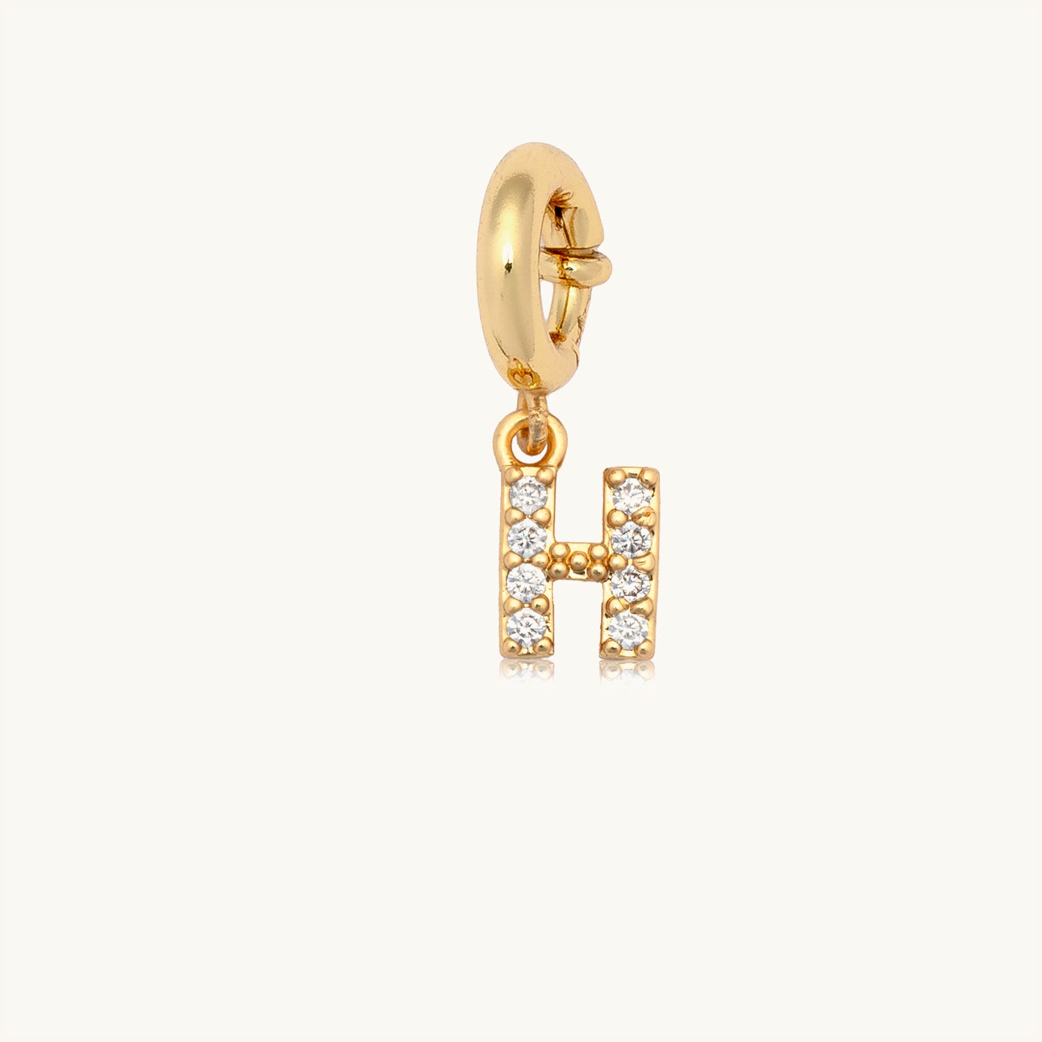 Letter H CZ Charm