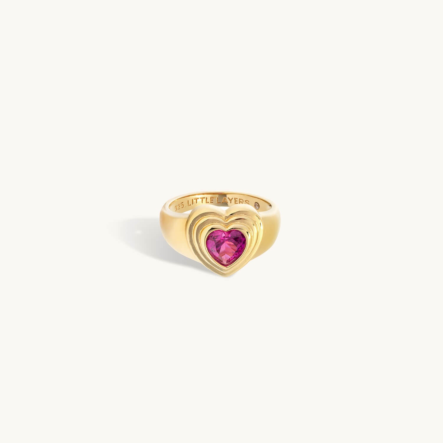 Stacked Heart Gem Ring