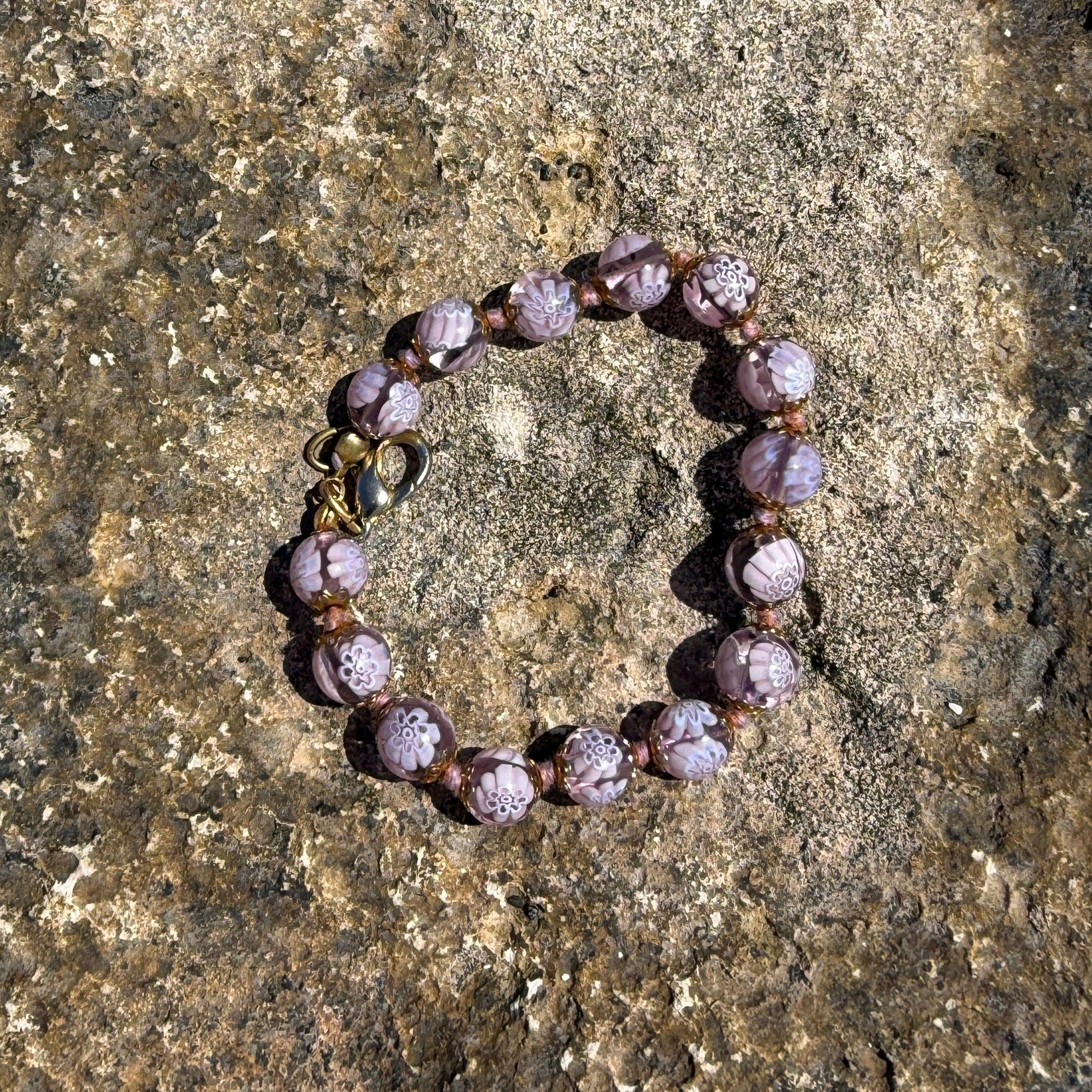 Millefiori Glass Knotted Bracelet