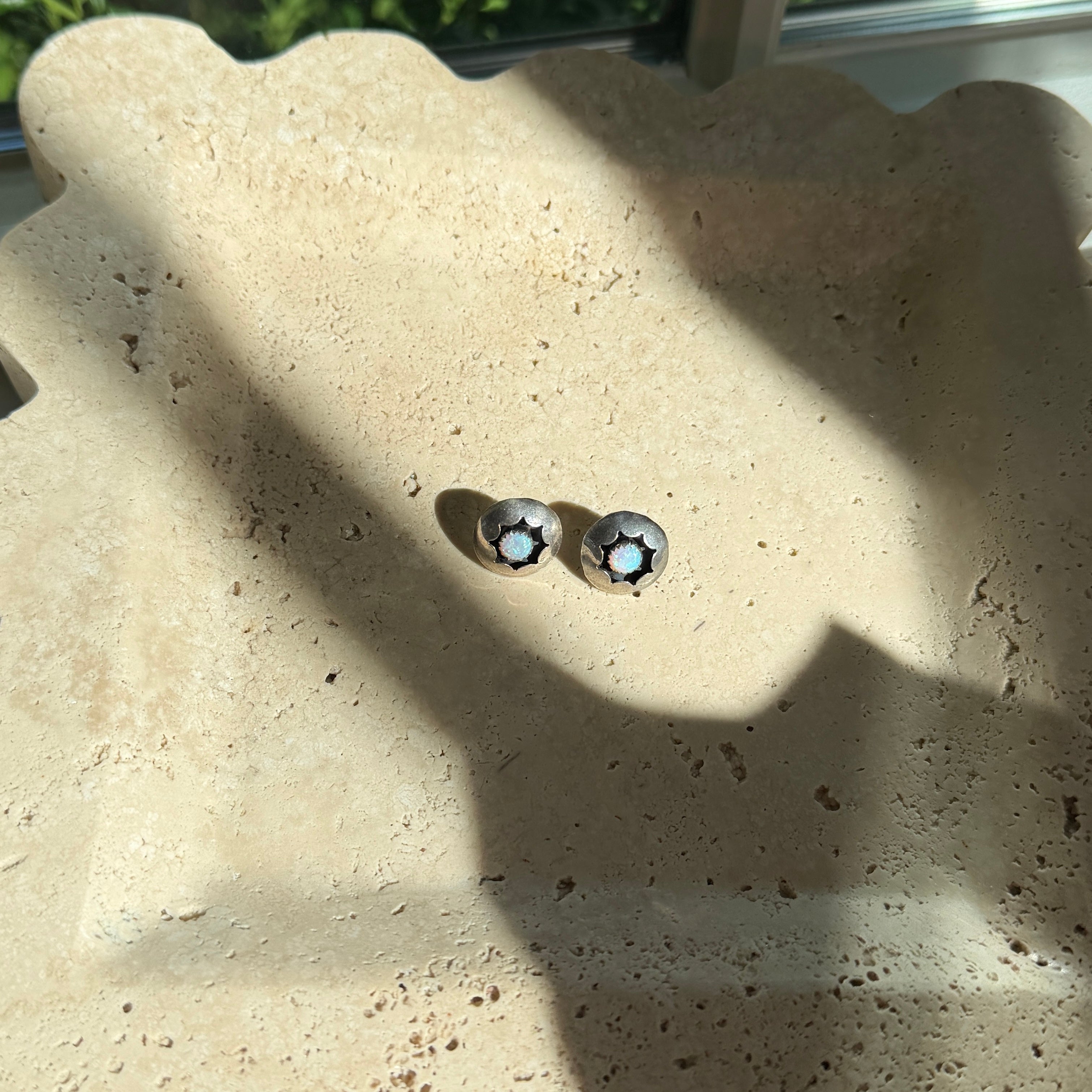 Sterling Silver Native Opal Earrings