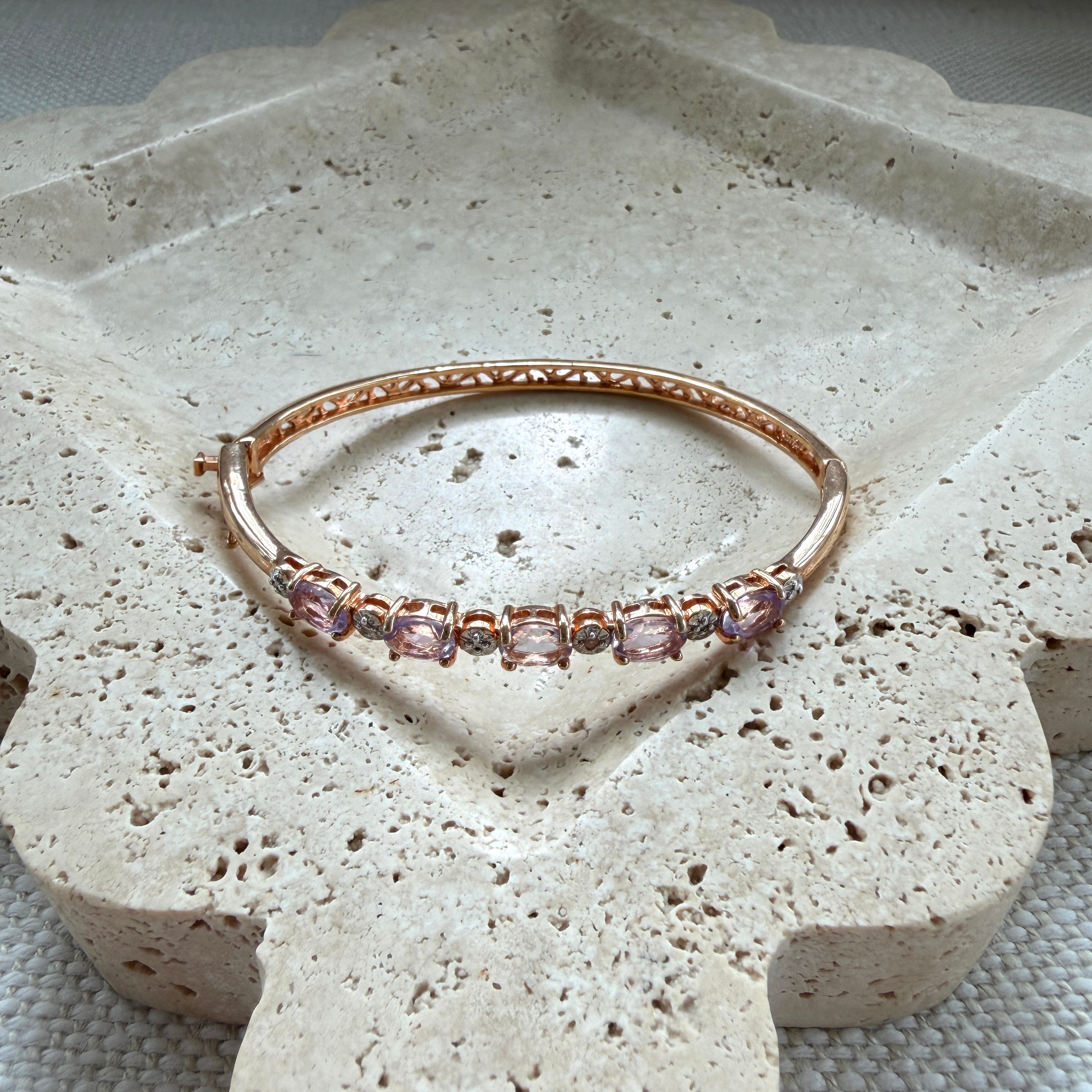 Light Amethyst Rose Gold Plated Cuff