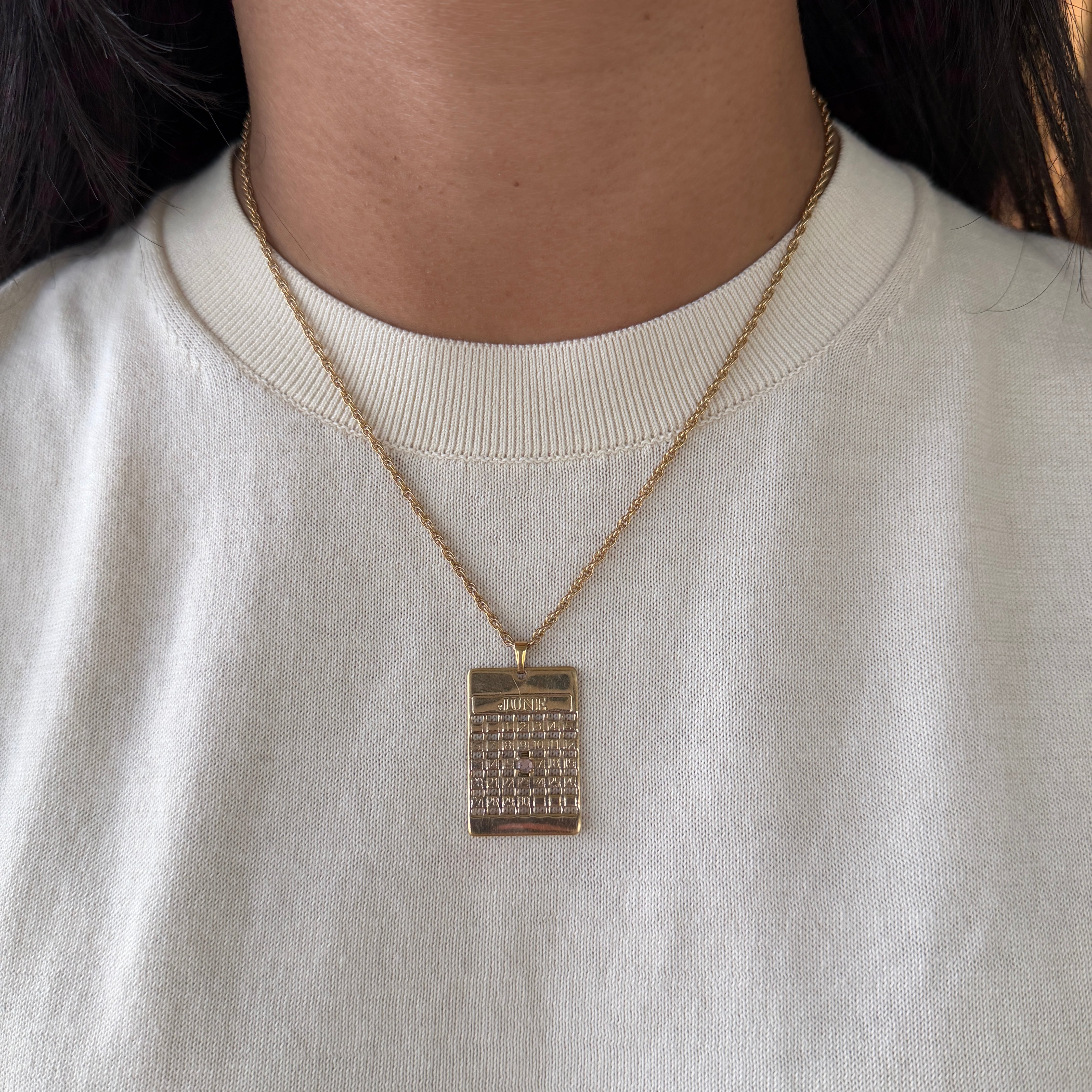 Vintage Avon June Calendar Birthstone Necklace