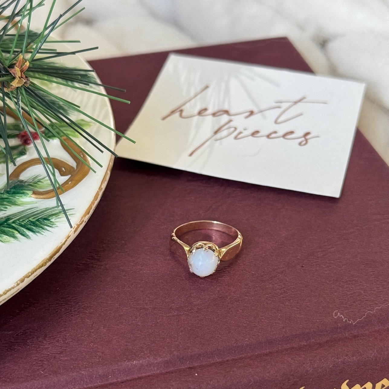 Edwardian 14k Rose Gold Opal Ring