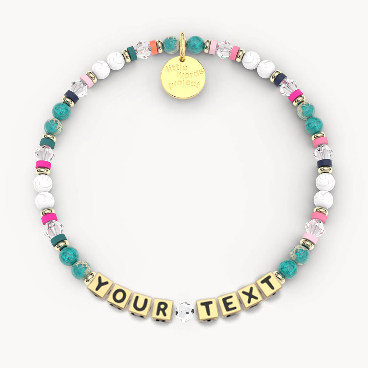 Custom Joyful Stone Bracelet in Gold Letters