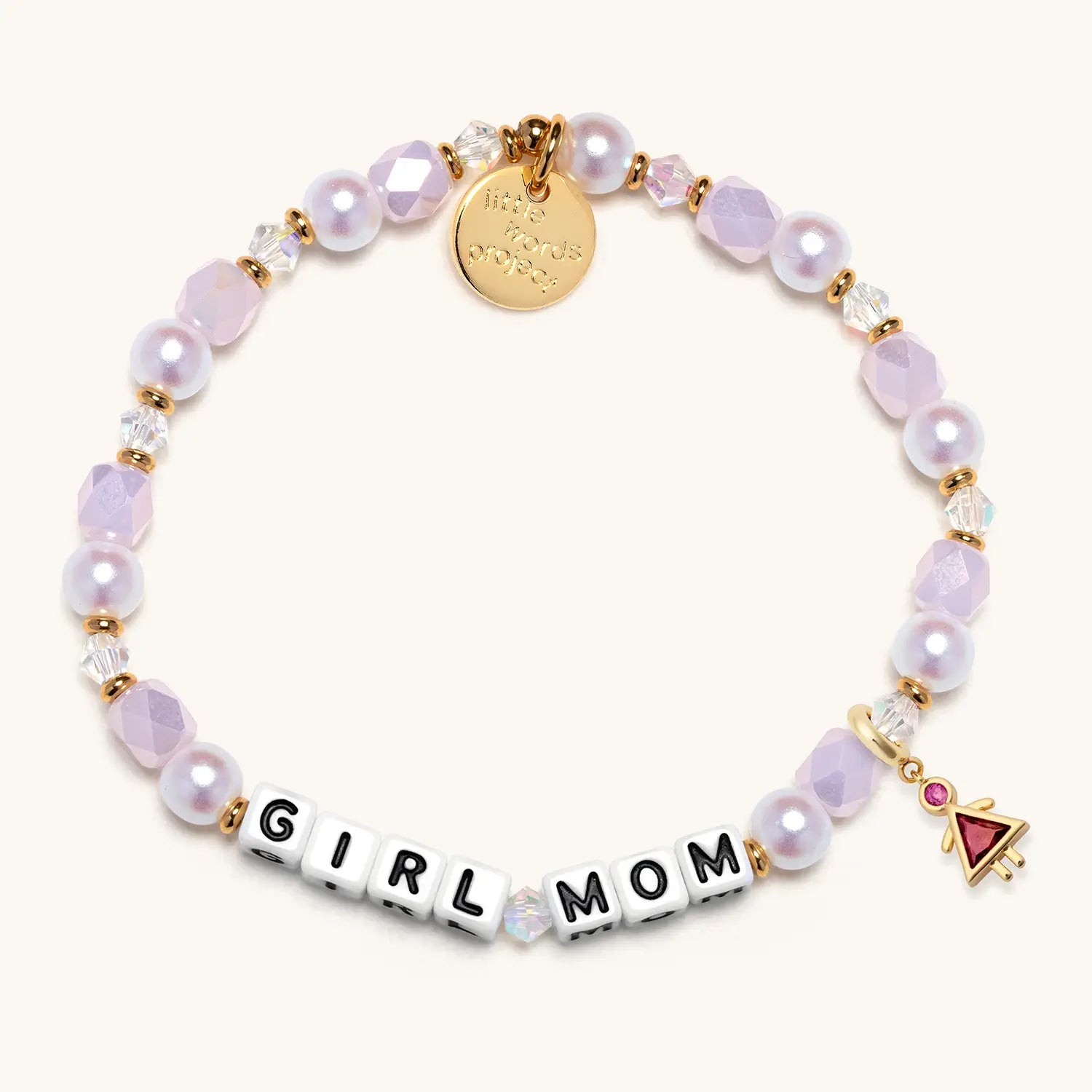 January Birthstone Charm on a Girl Mom Bracelet