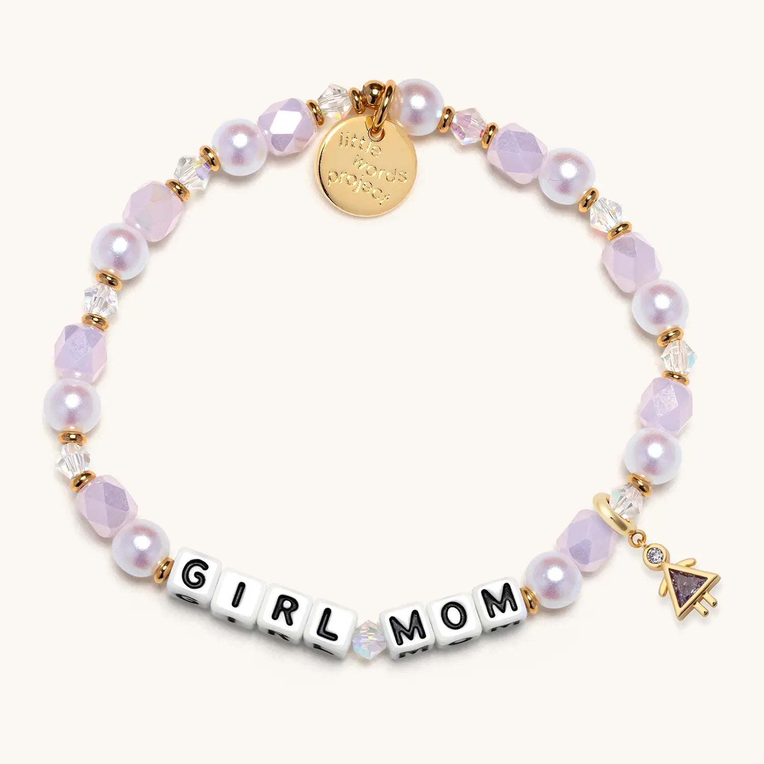 June Birthstone Charm on a Girl Mom Bracelet