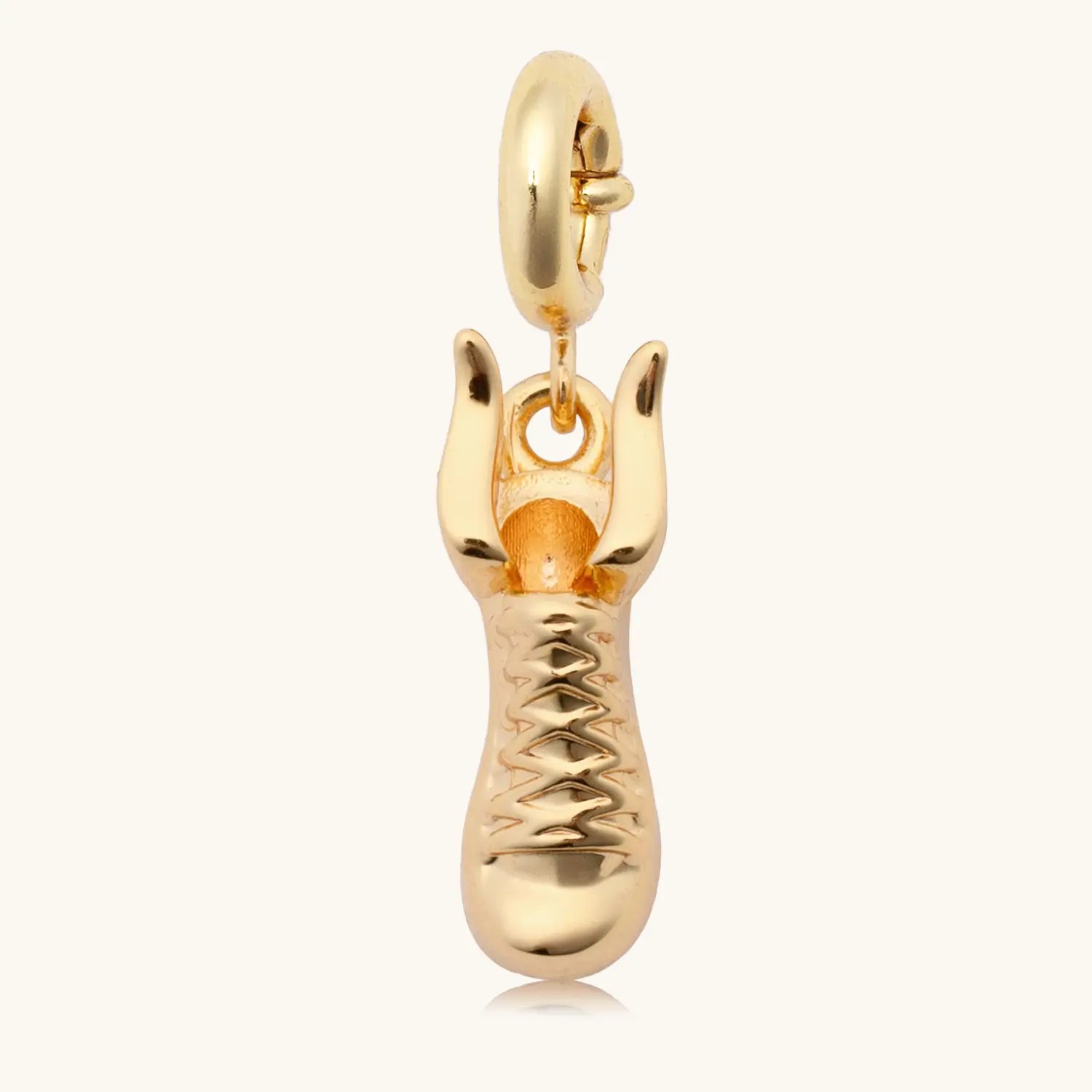 Little Words Project Keep Going Shoe Charm, front view on white background