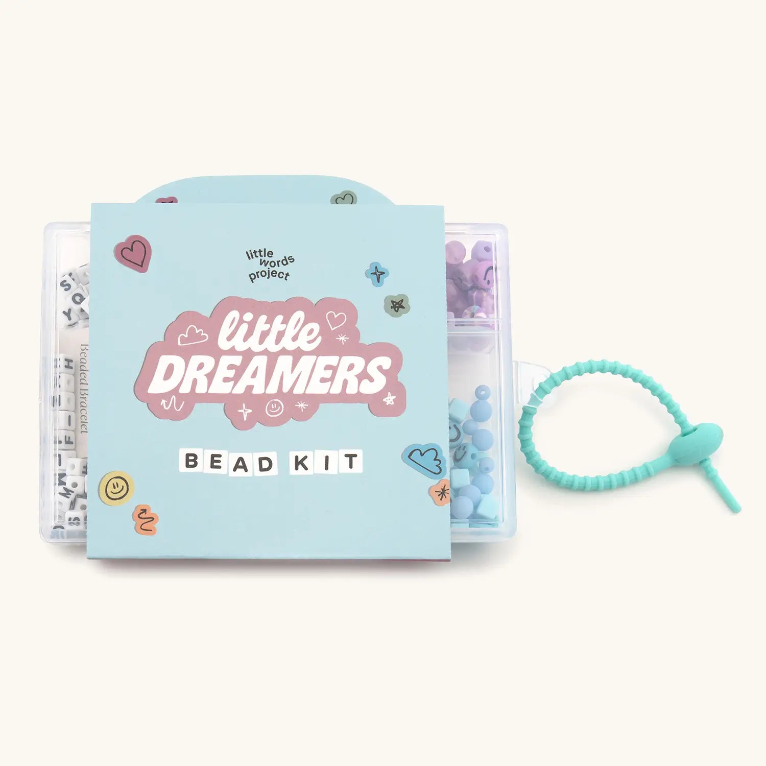 Bead kit with 'little Dreamers' branding on a white background