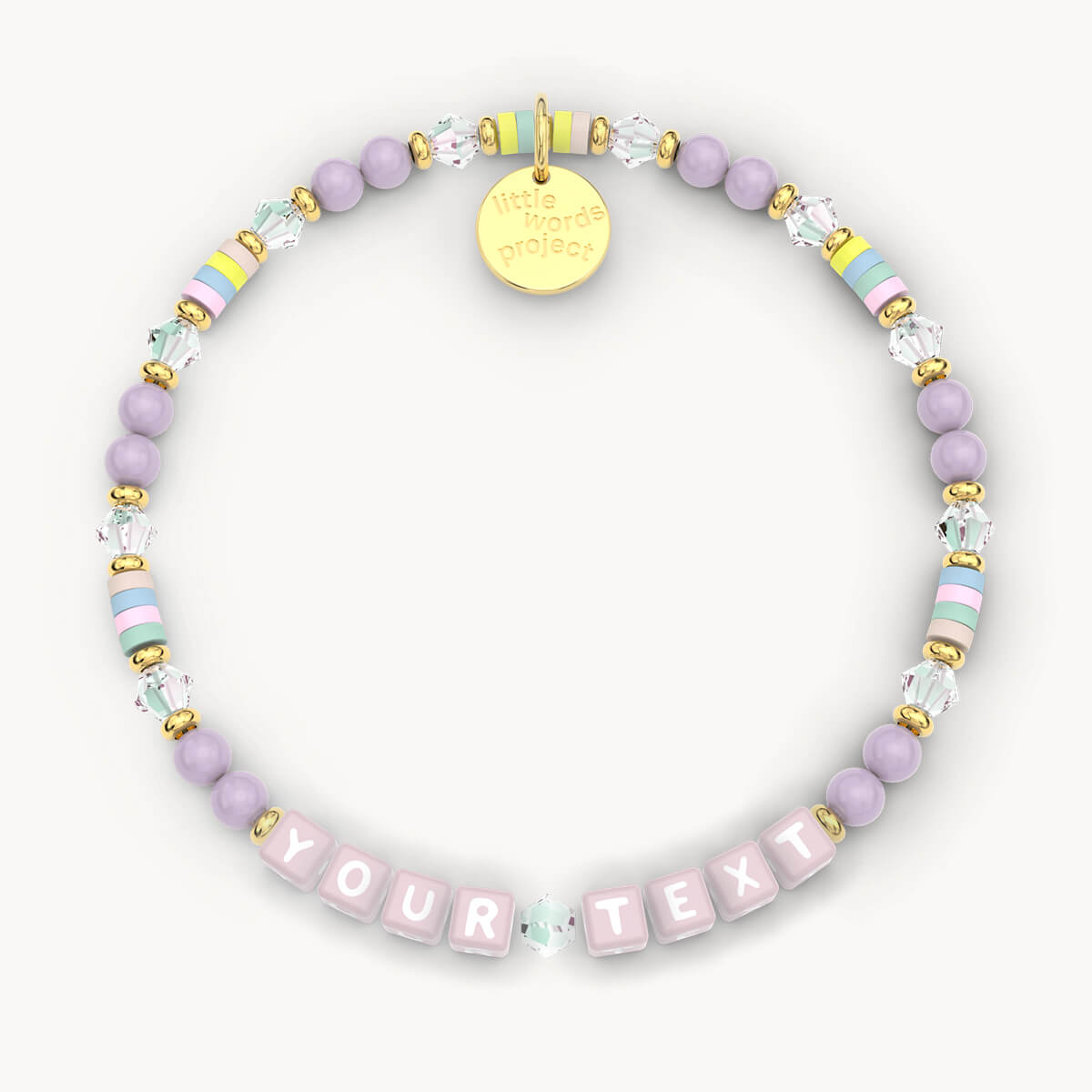 Custom Lilac Garden Bracelet in Pink Letters