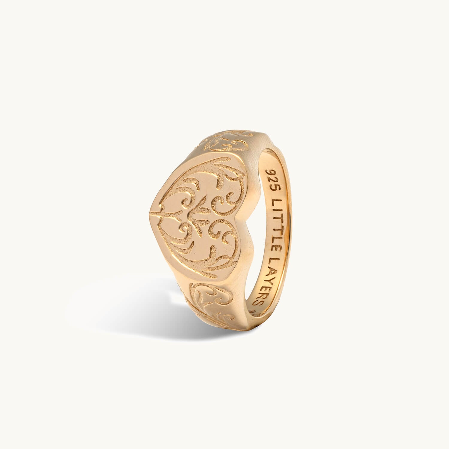 Filigree Etched Signet Ring