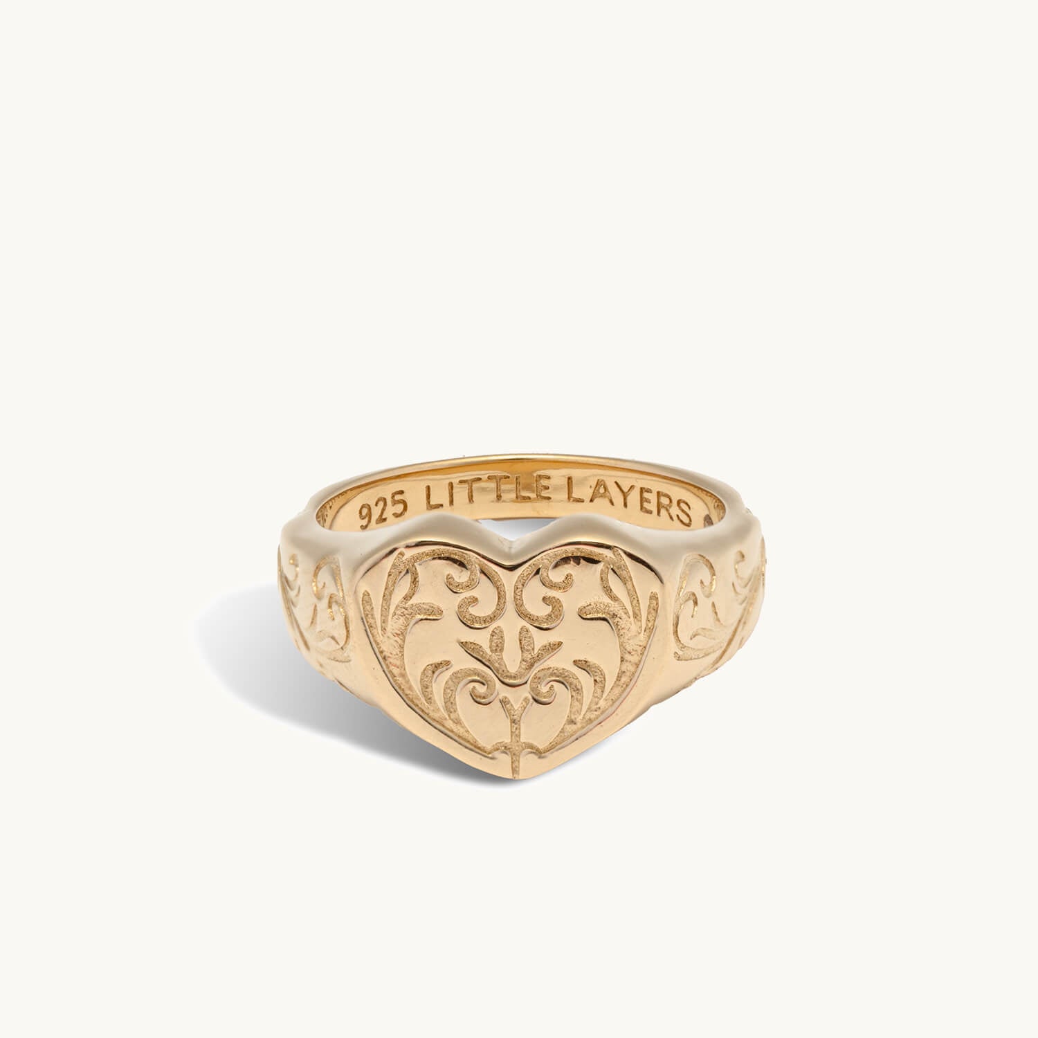 Filigree Etched Signet Ring