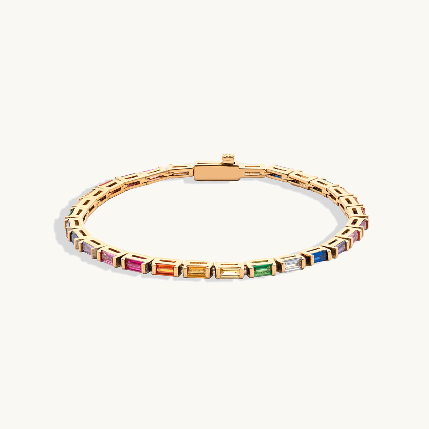 Baguette Rainbow Tennis Bracelet