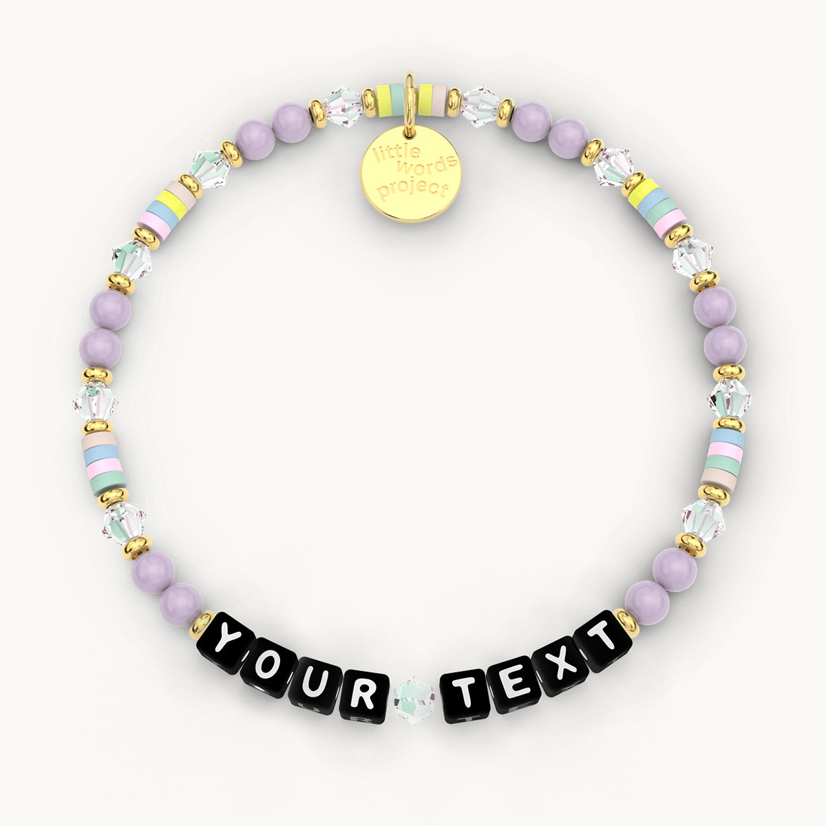 Custom Lilac Garden Bracelet in Black Letters