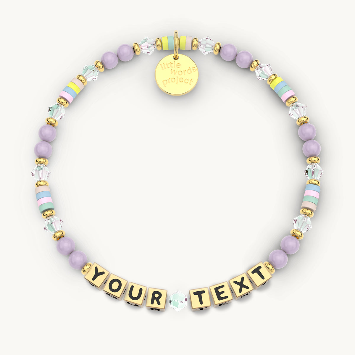 Custom Lilac Garden Bracelet in Gold Letters
