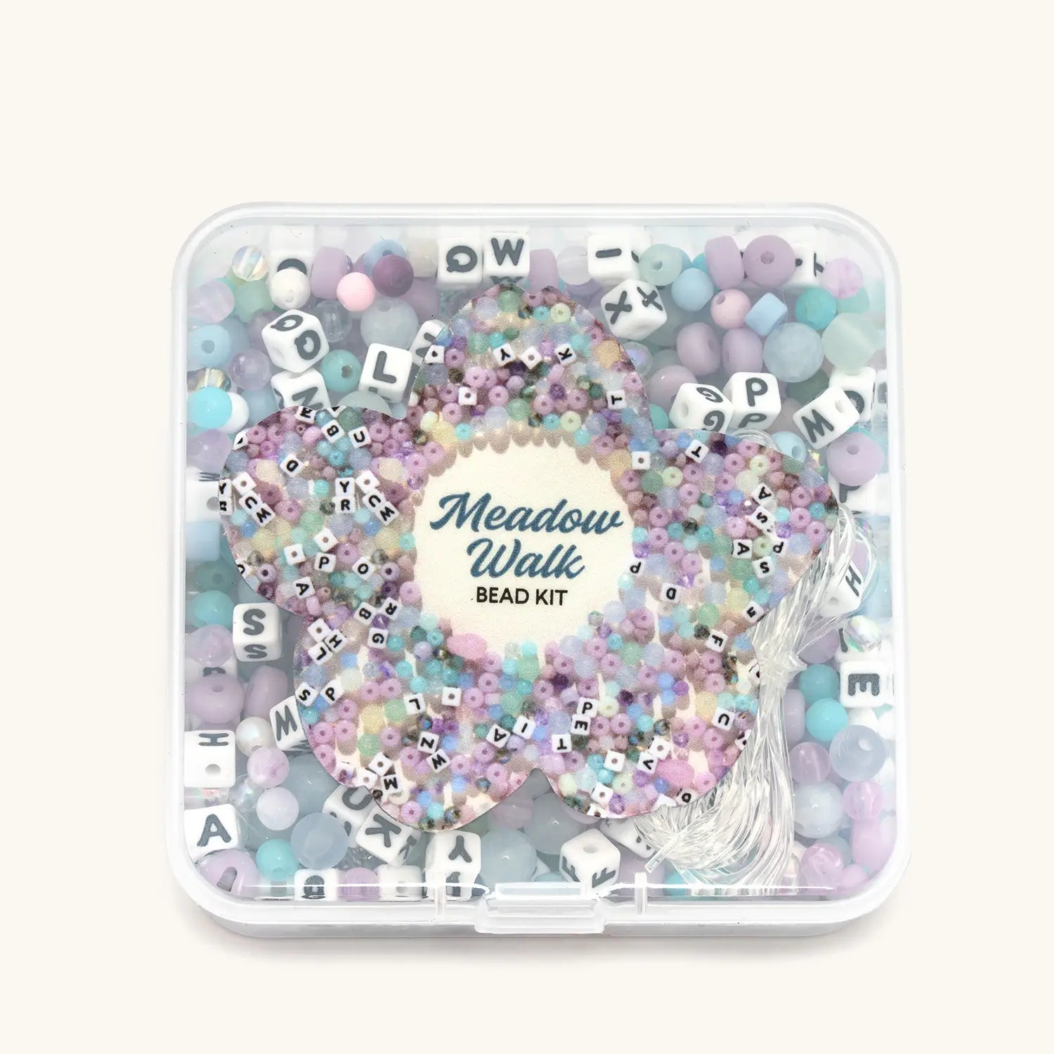 Meadow Walk Bead Kit — front flat-lay of packaged bead kit