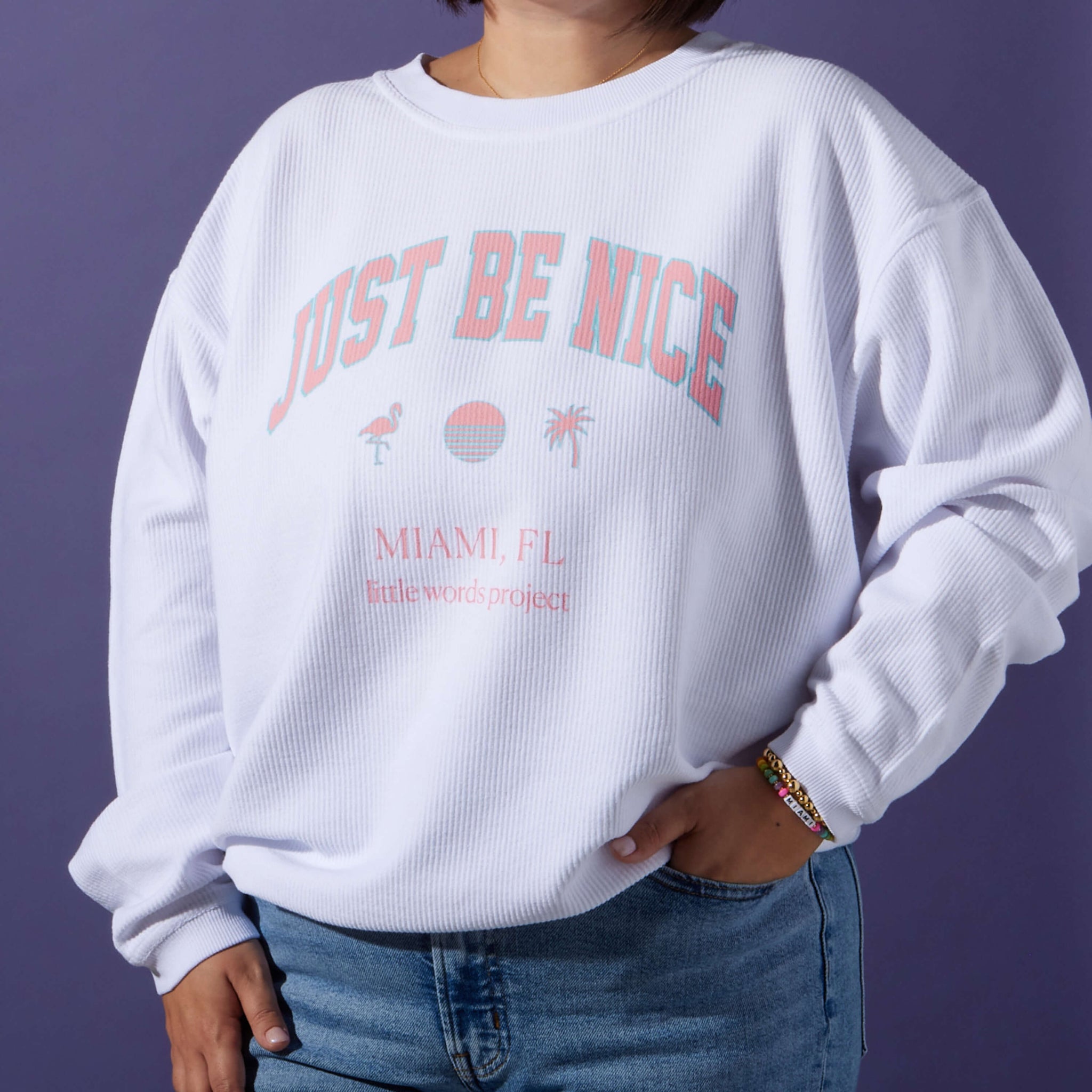 Miami Corded Crew Sweatshirt Little Words Project