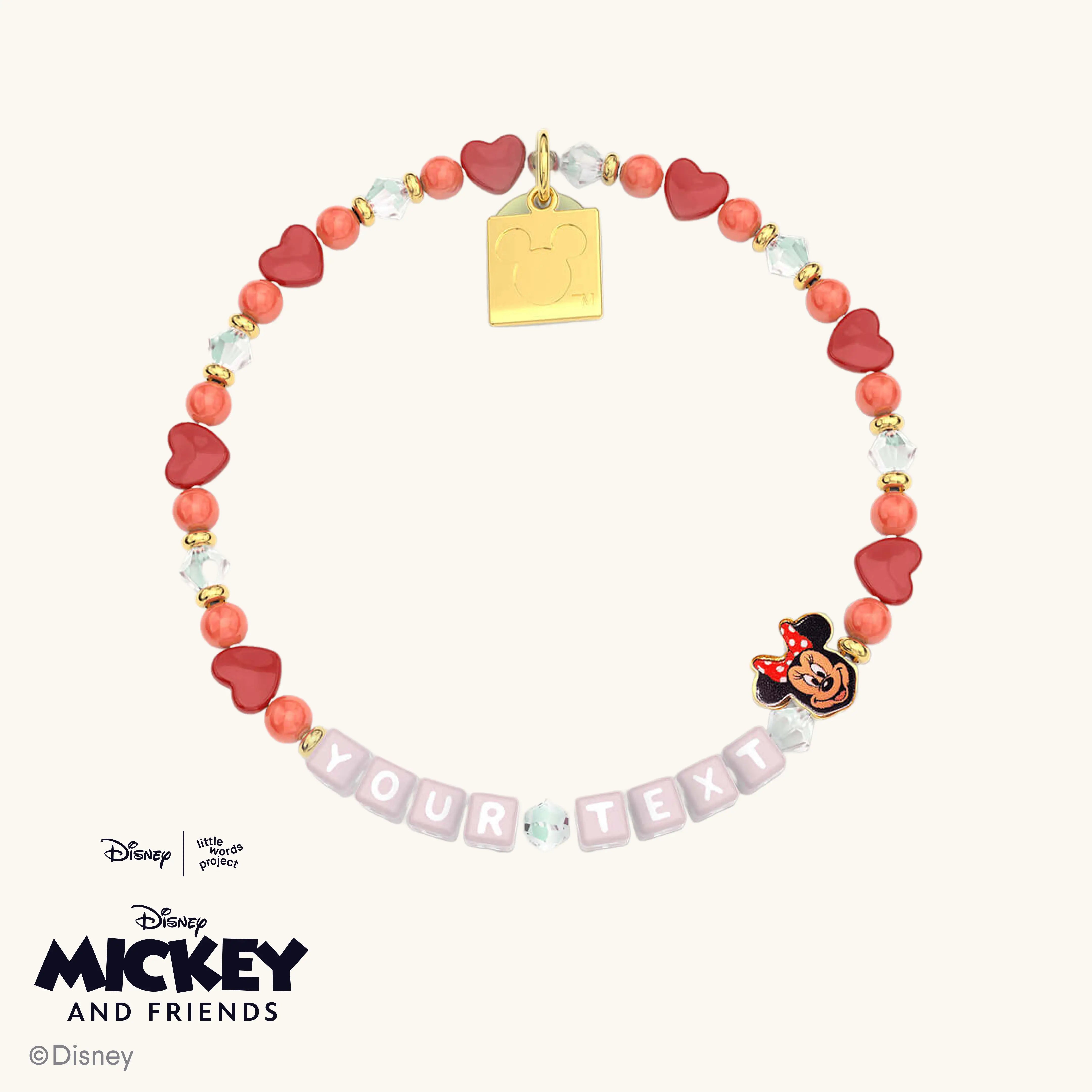 Custom Disney Bracelet with Pink Letters