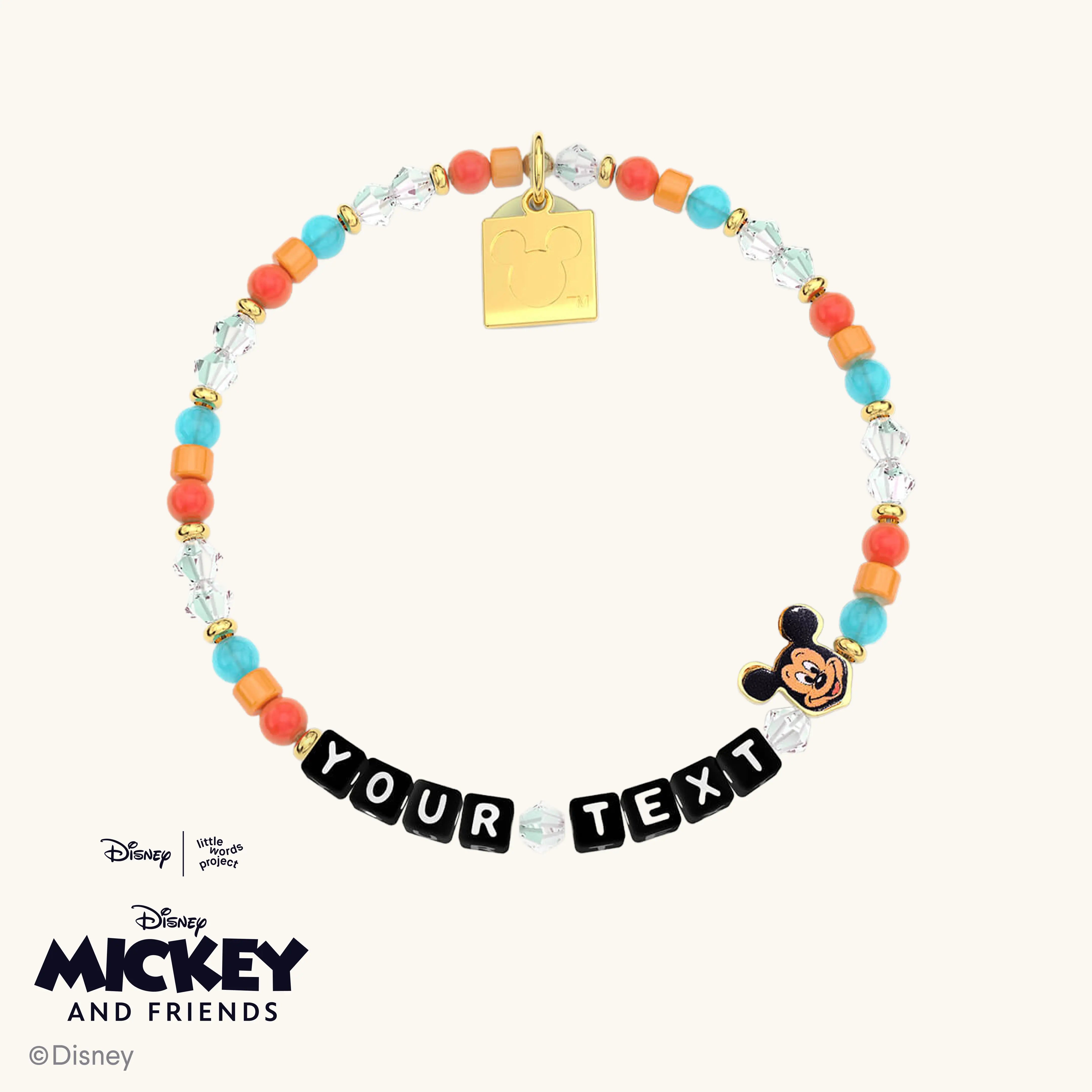 Custom Disney Bracelet with Black Letters