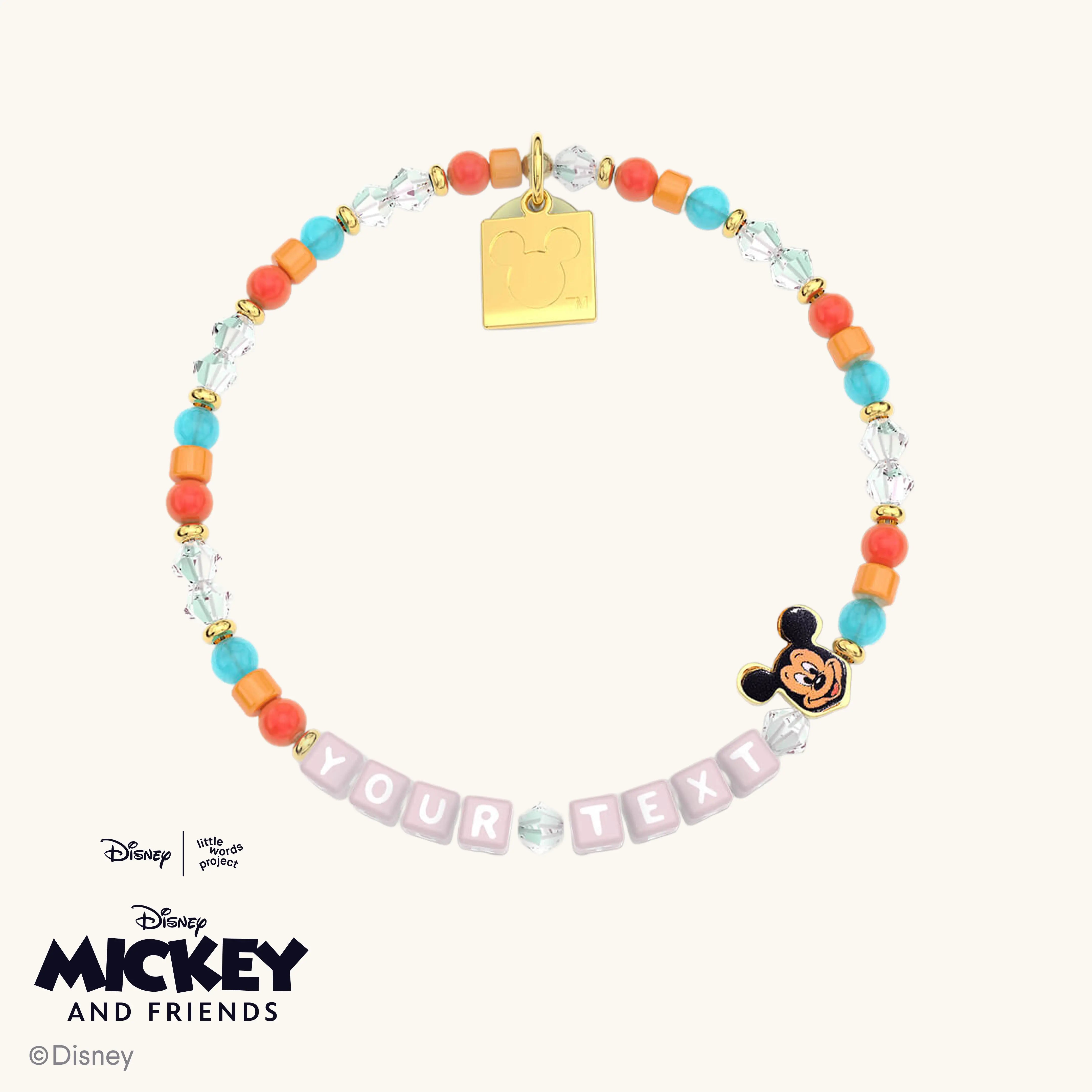 Custom Disney Bracelet with Pink Letters