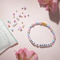 Take a Moment Bead Kit — lifestyle detail of completed beaded bracelet on wrist