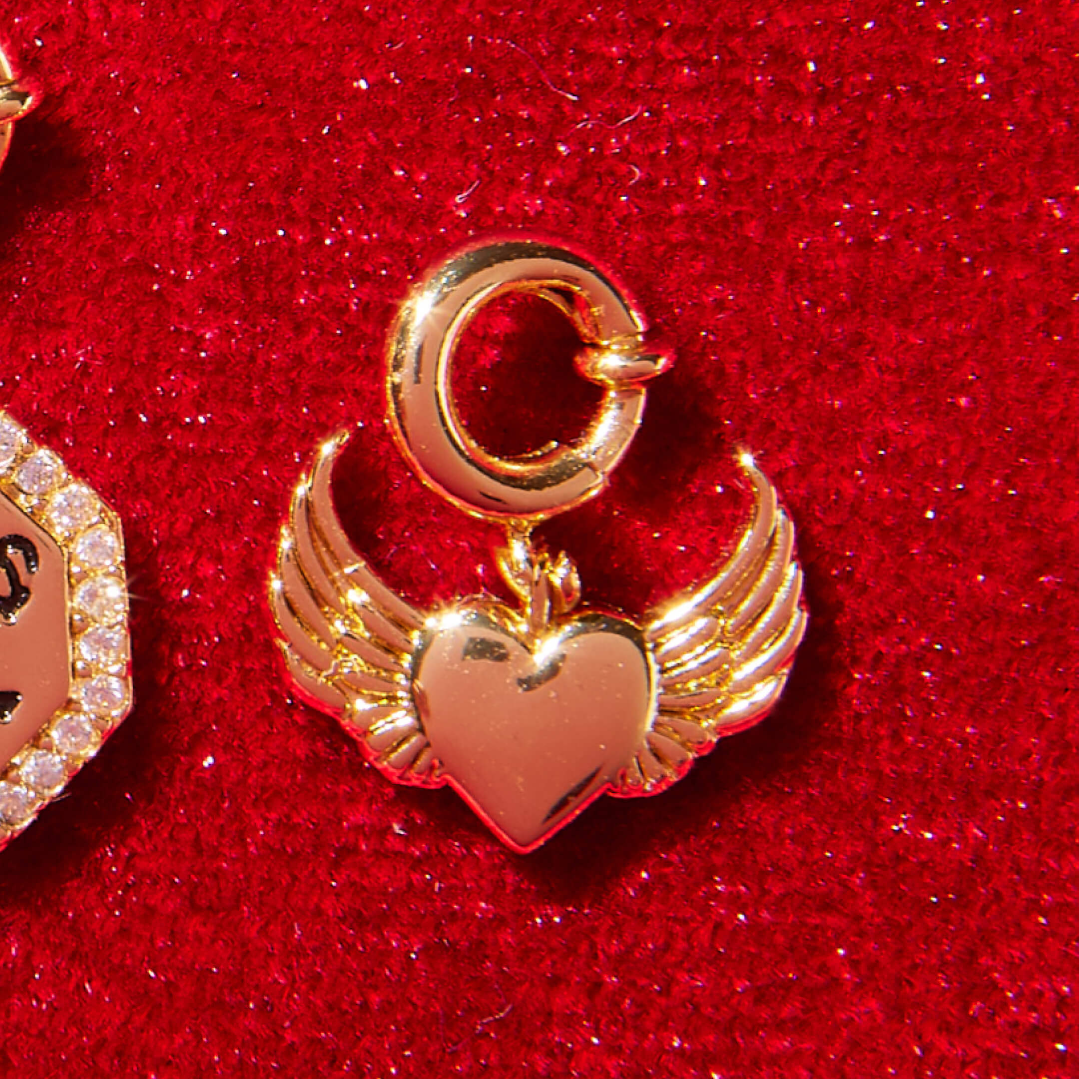 Heart with Angel Wings Charm
