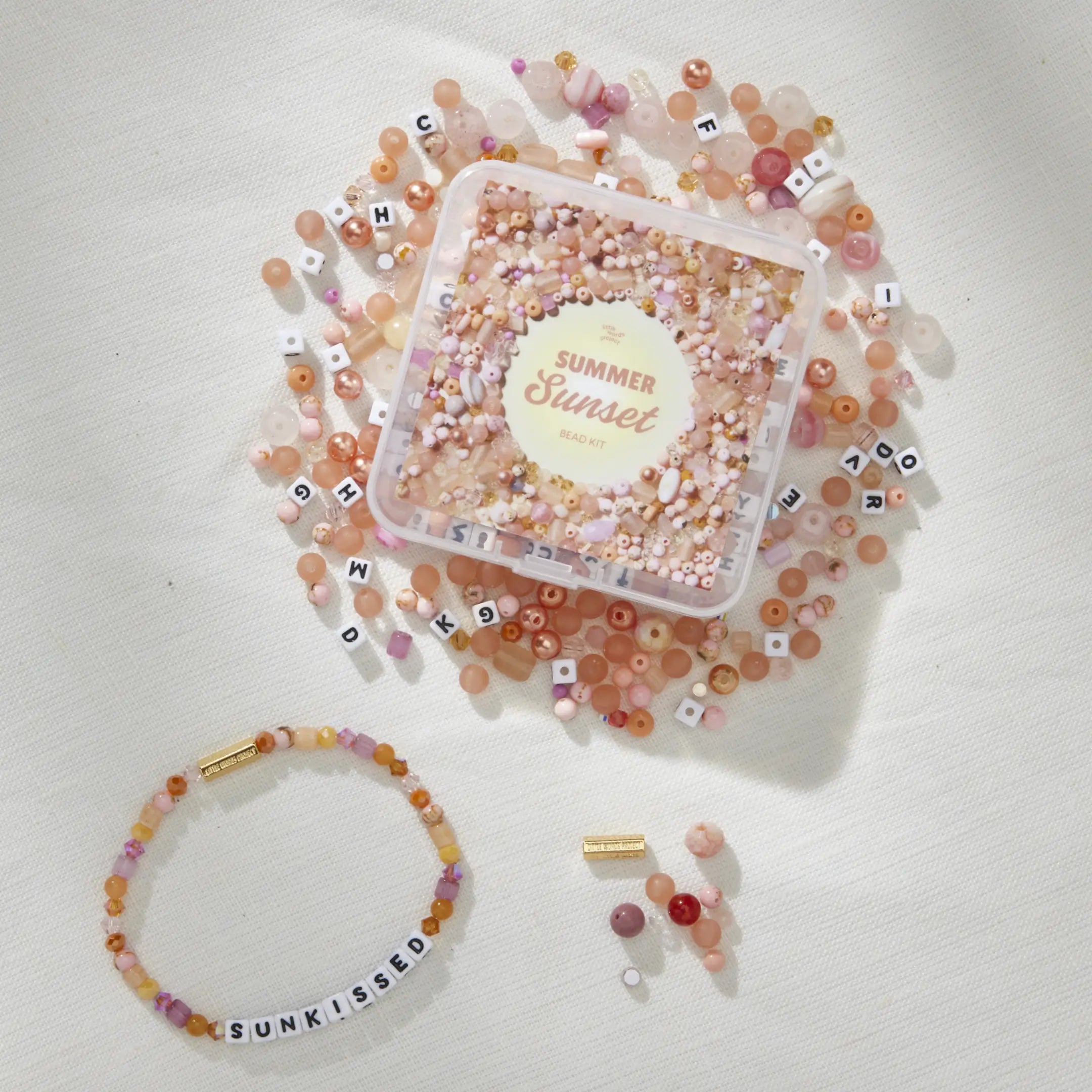 Summer Sunset Bead Kit — lifestyle detail of completed beaded bracelet on wrist