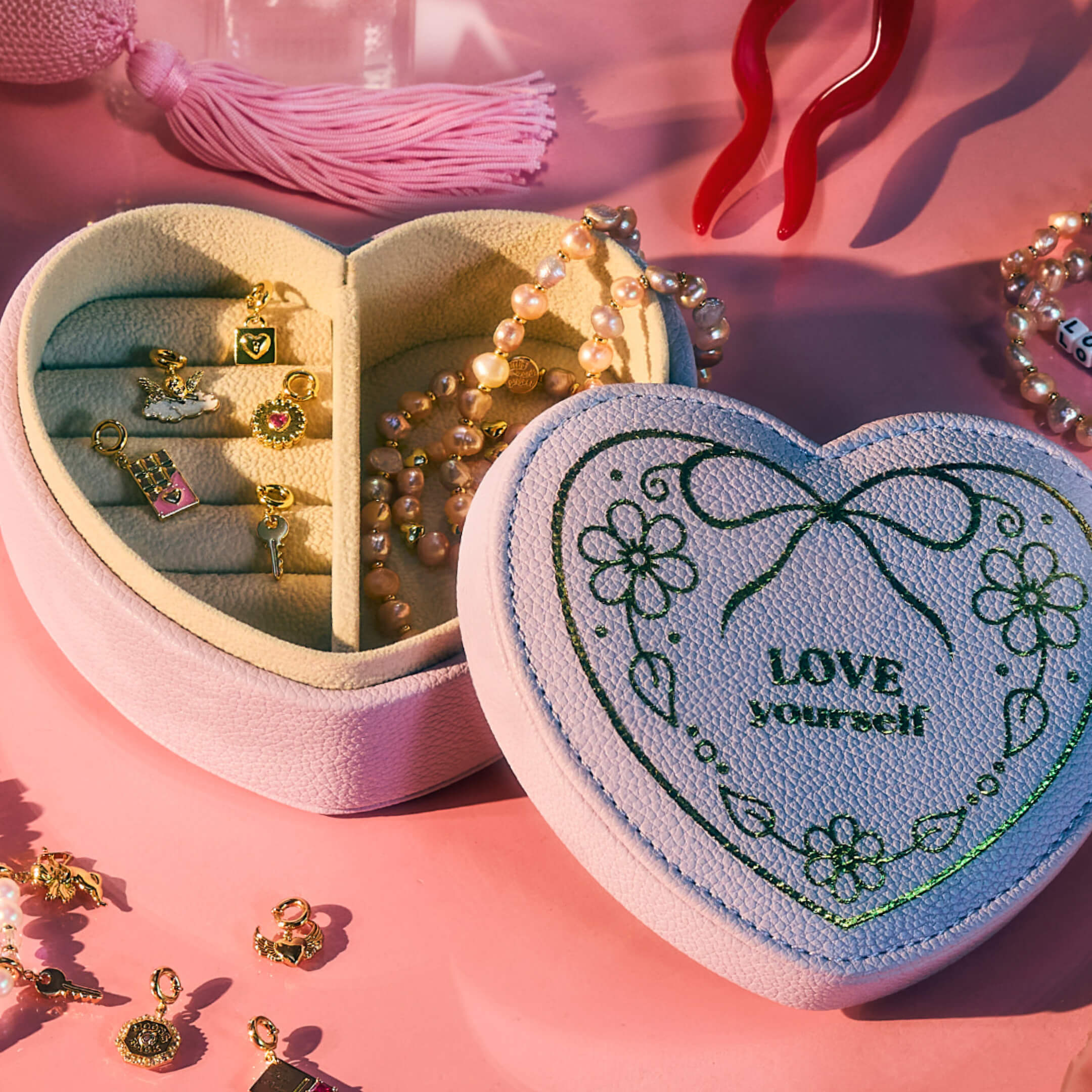 Heart with Angel Wings Charm