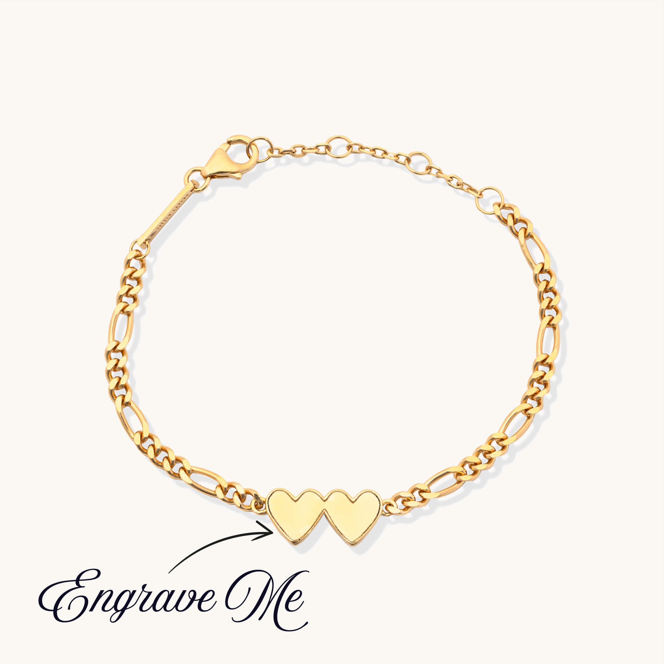 Gold Double Heart Bracelet