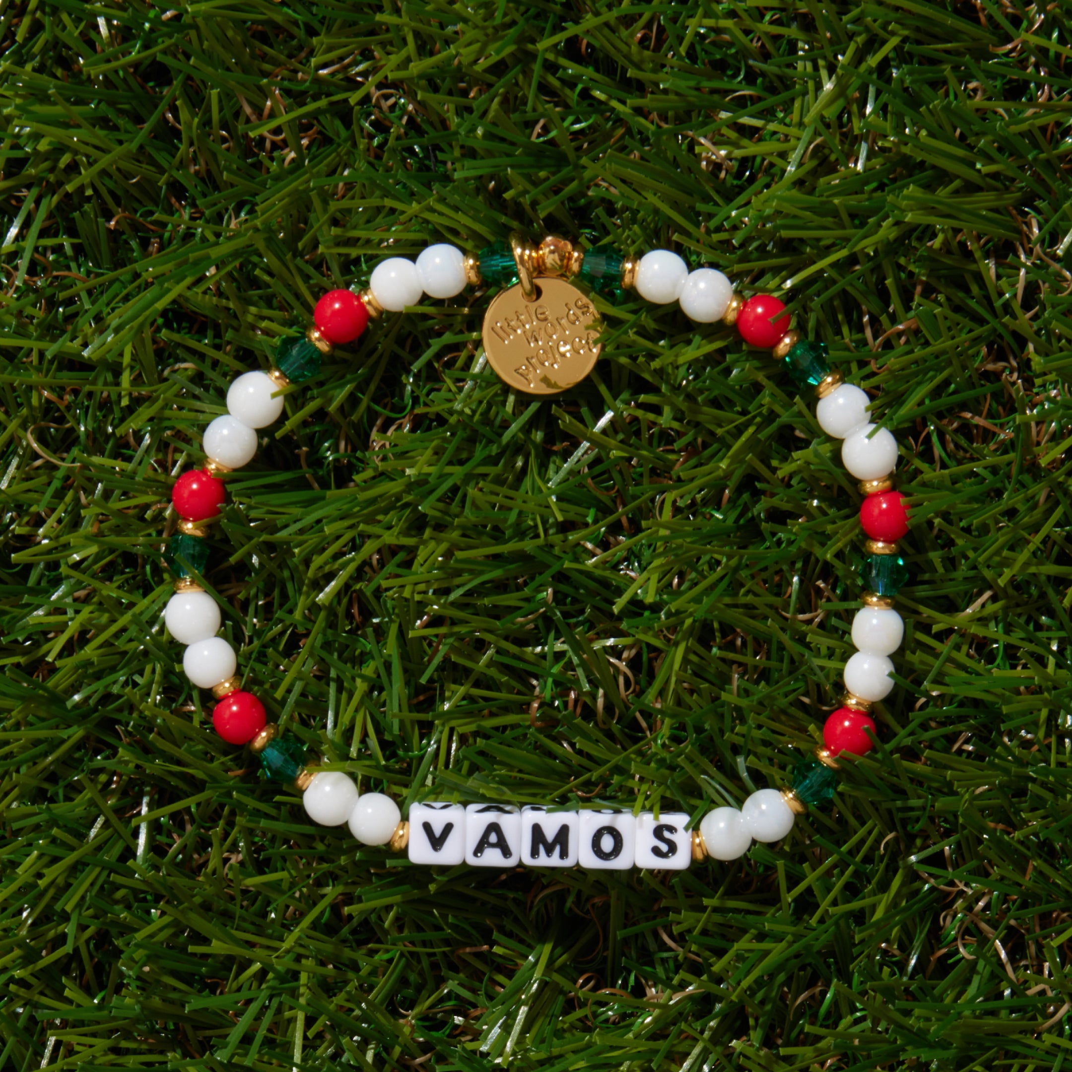 Vamos bracelet worn on wrist - fan bracelet for World Cup