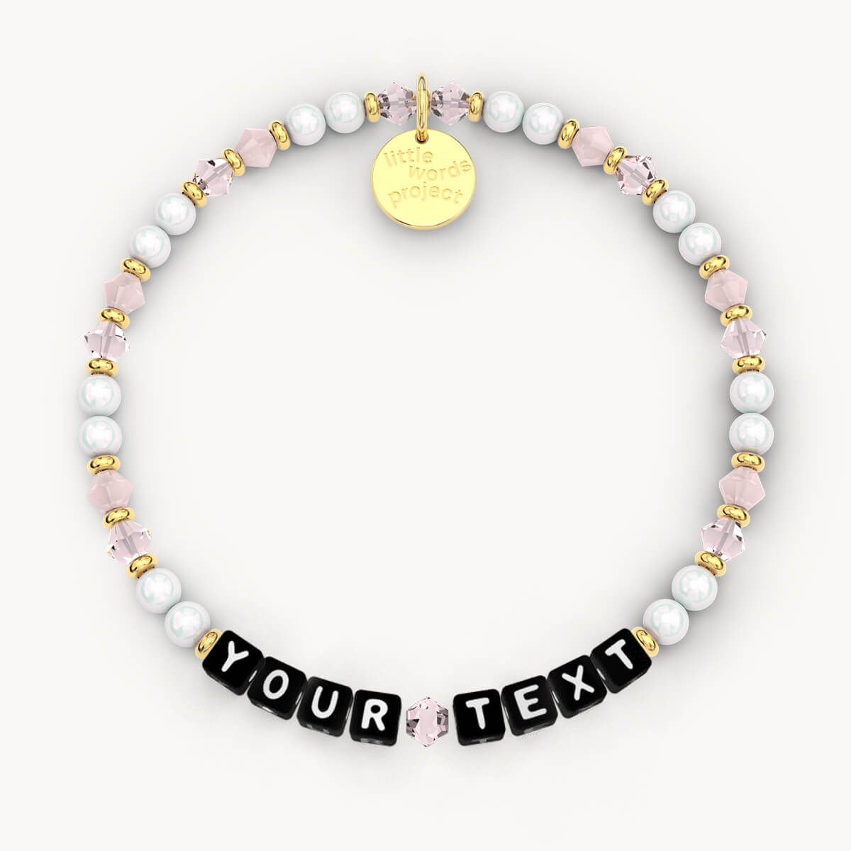 Custom Pink Chalk Bracelet in Black Letters