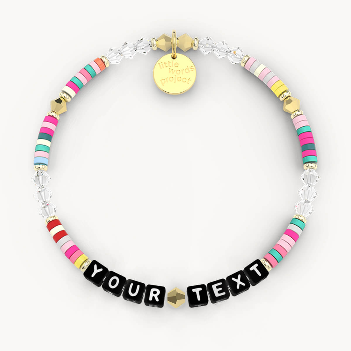 Custom Rainbow Bracelet in Black Letters