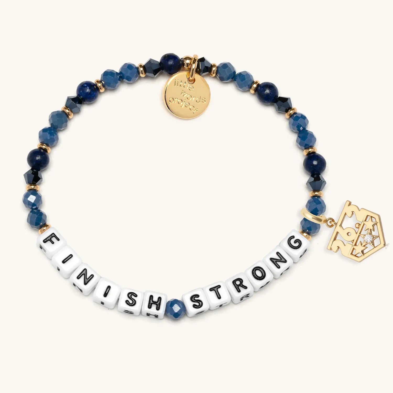 Little Words Project Finish Strong bracelet, size M/L bundle packaging shot