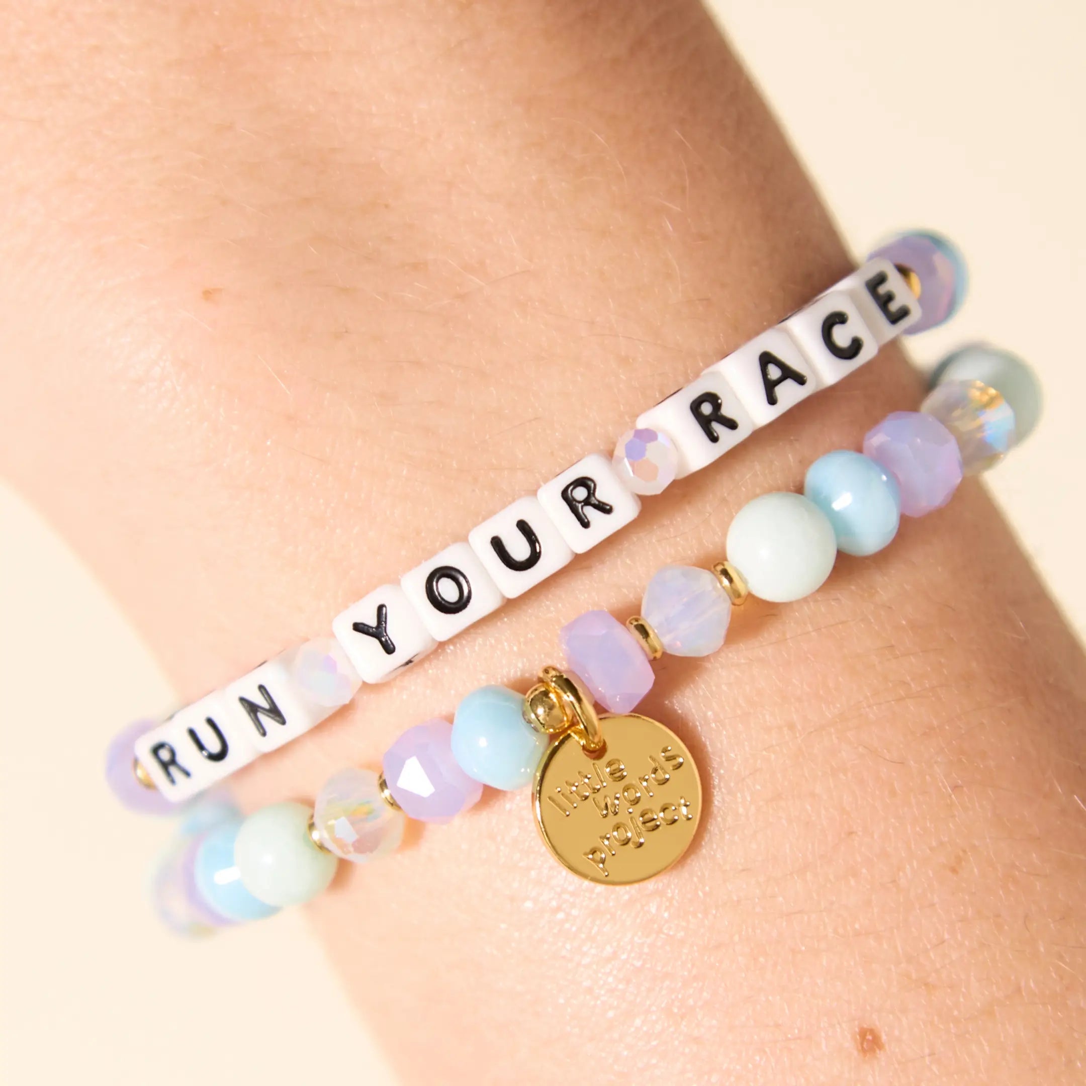 Little Words Project Run Your Race bracelet, on-model lifestyle shot