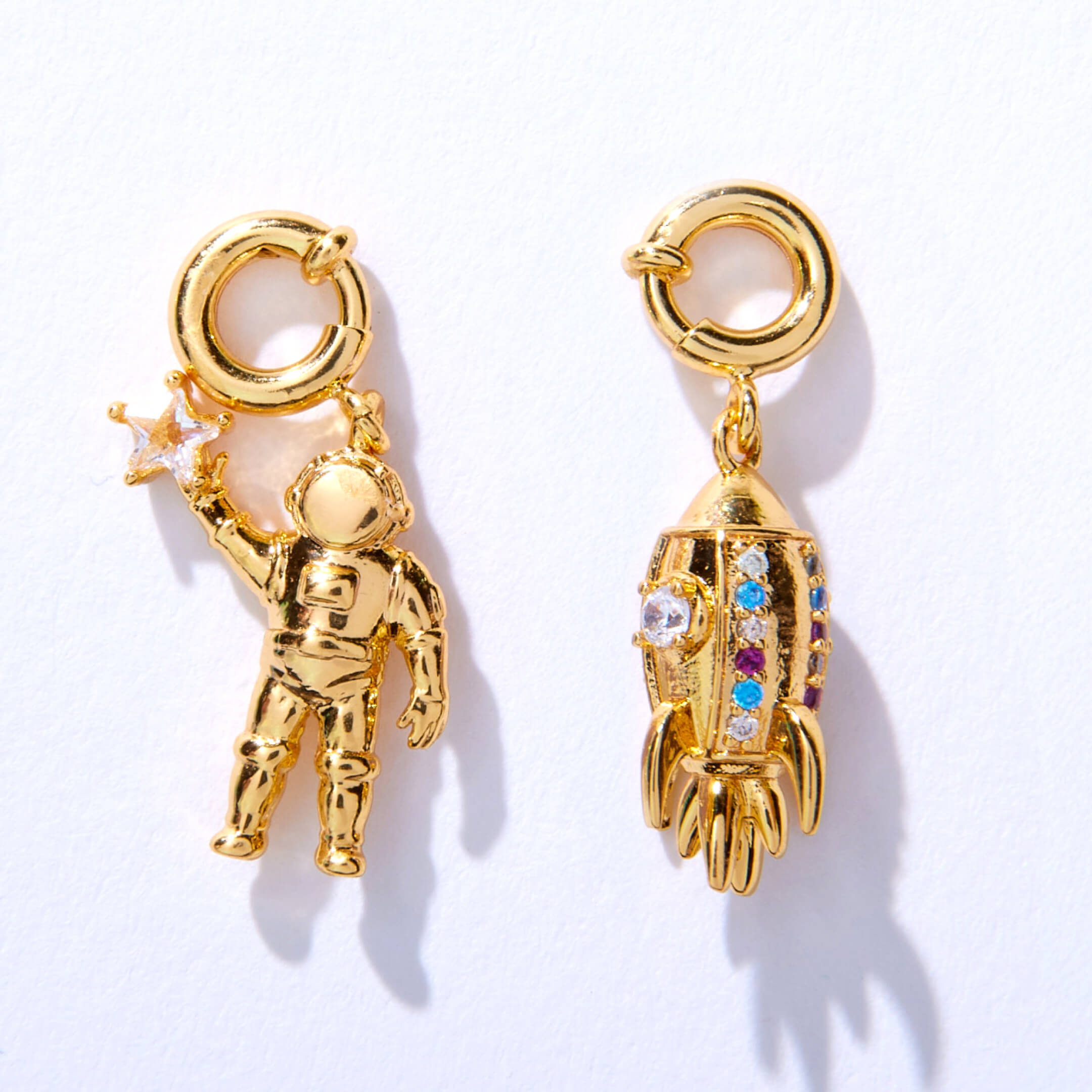 Astronaut and Rocket Charm